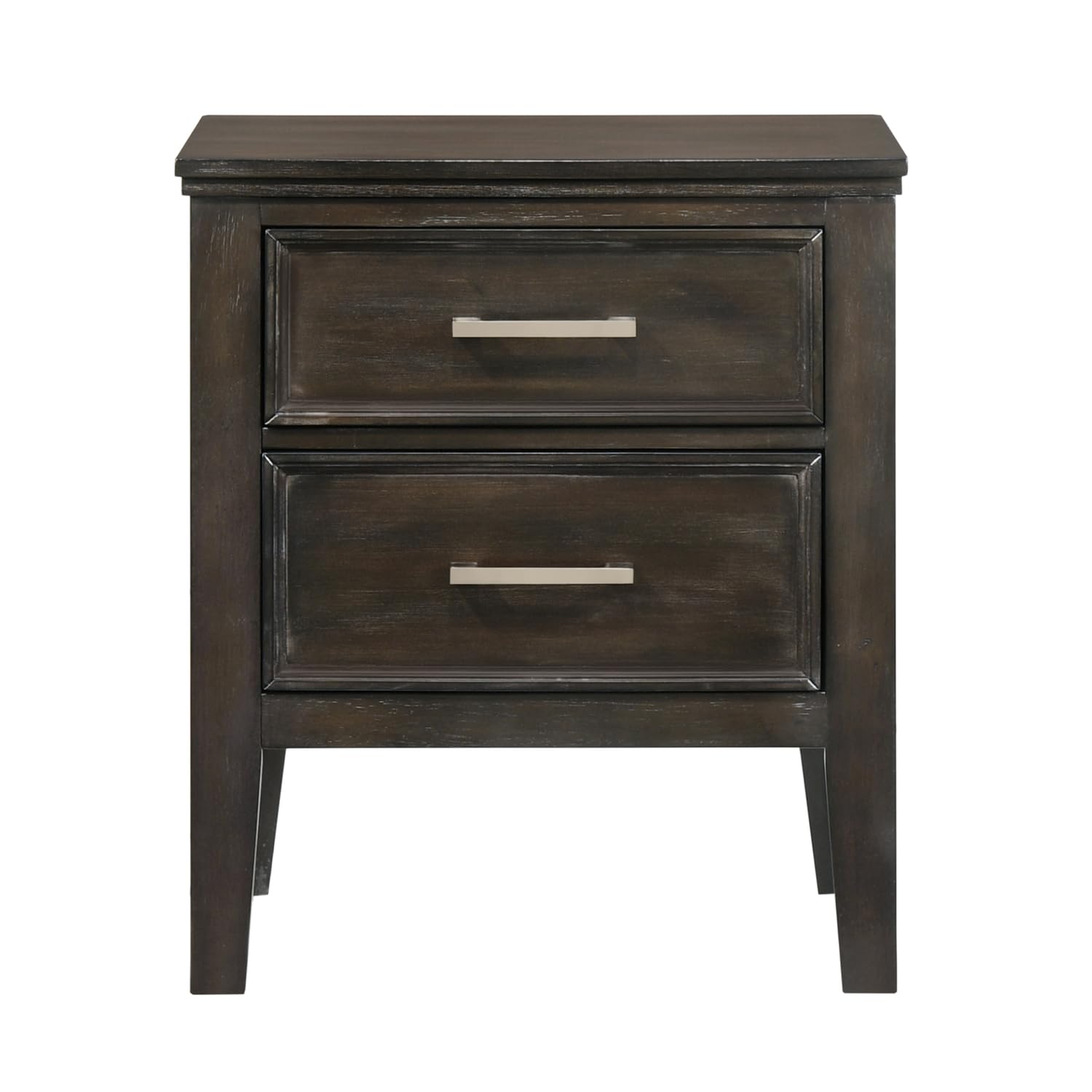 Andover Wood 2-Drawer Nightstand in Nutmeg - Classic Bedroom Furniture for Small Spaces, Bedside Storage Solution, Modern Home Decor
