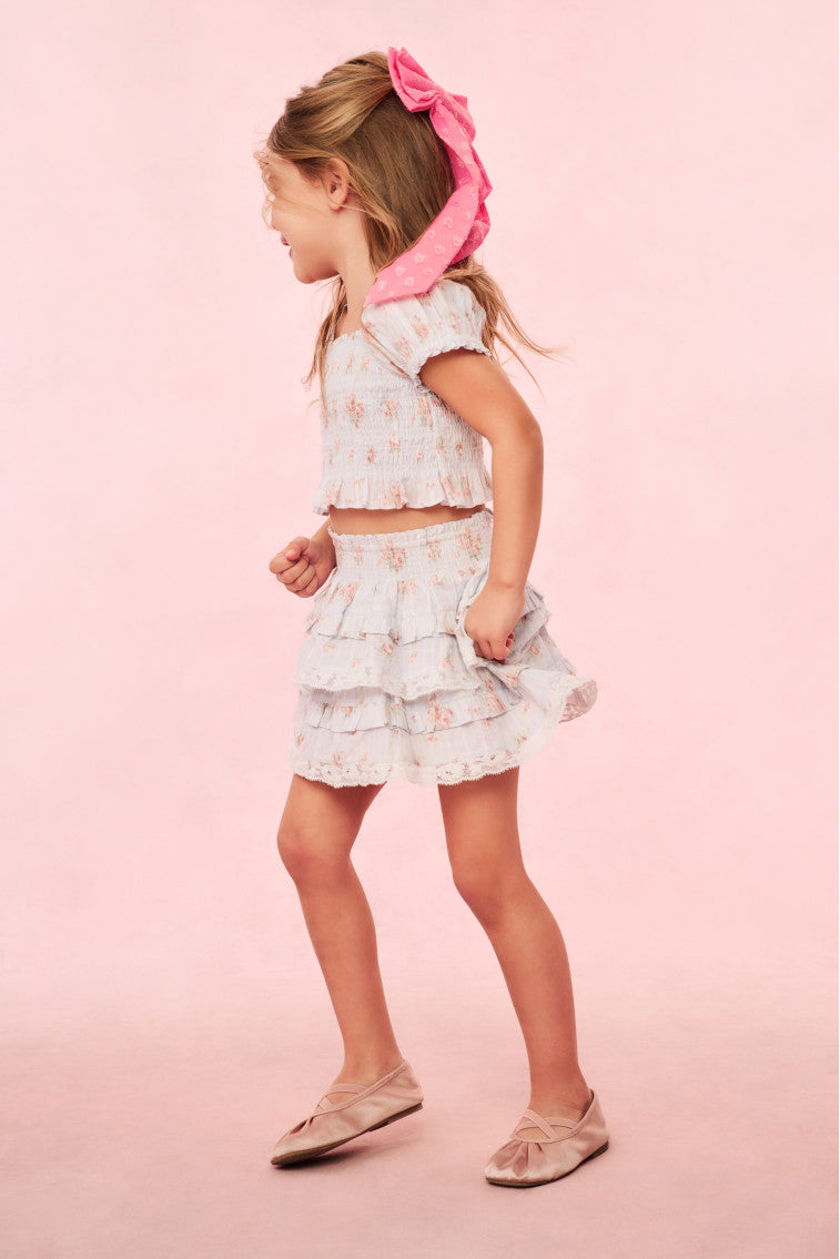 Billie Blue Floral Mini Skirt for Girls - Cute Summer Outfit for Parties, Beach & Casual Wear