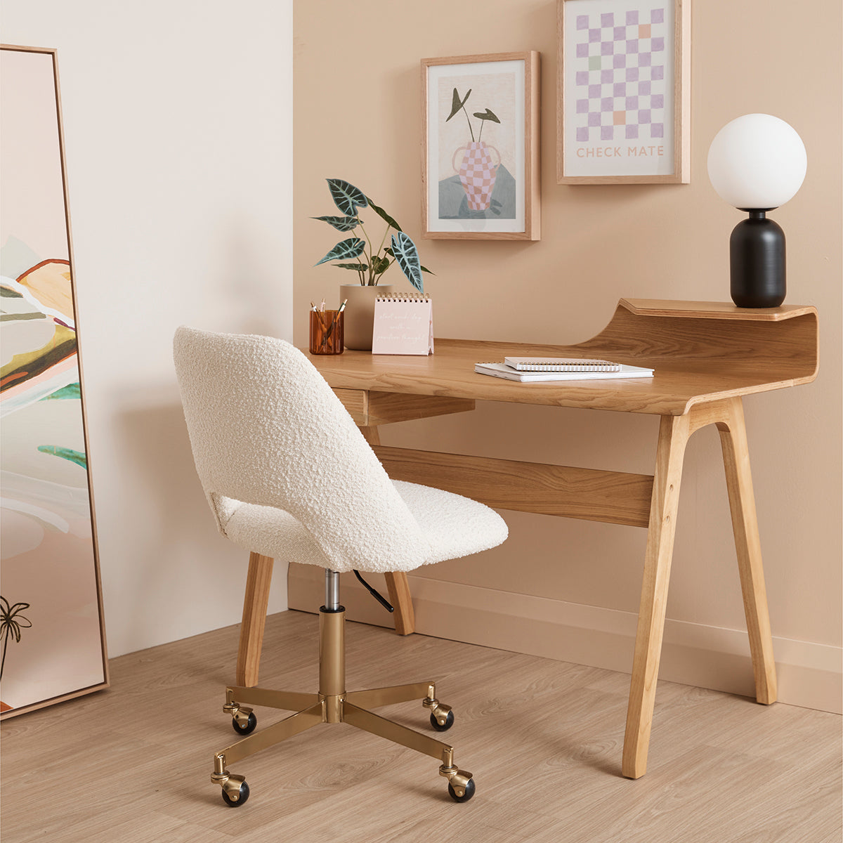 Luxury Belmont Boucle Office Chair - Ergonomic Executive Desk Chair with Adjustable Height for Home & Office Workspace - Perfect for Remote Work, Gaming & Study