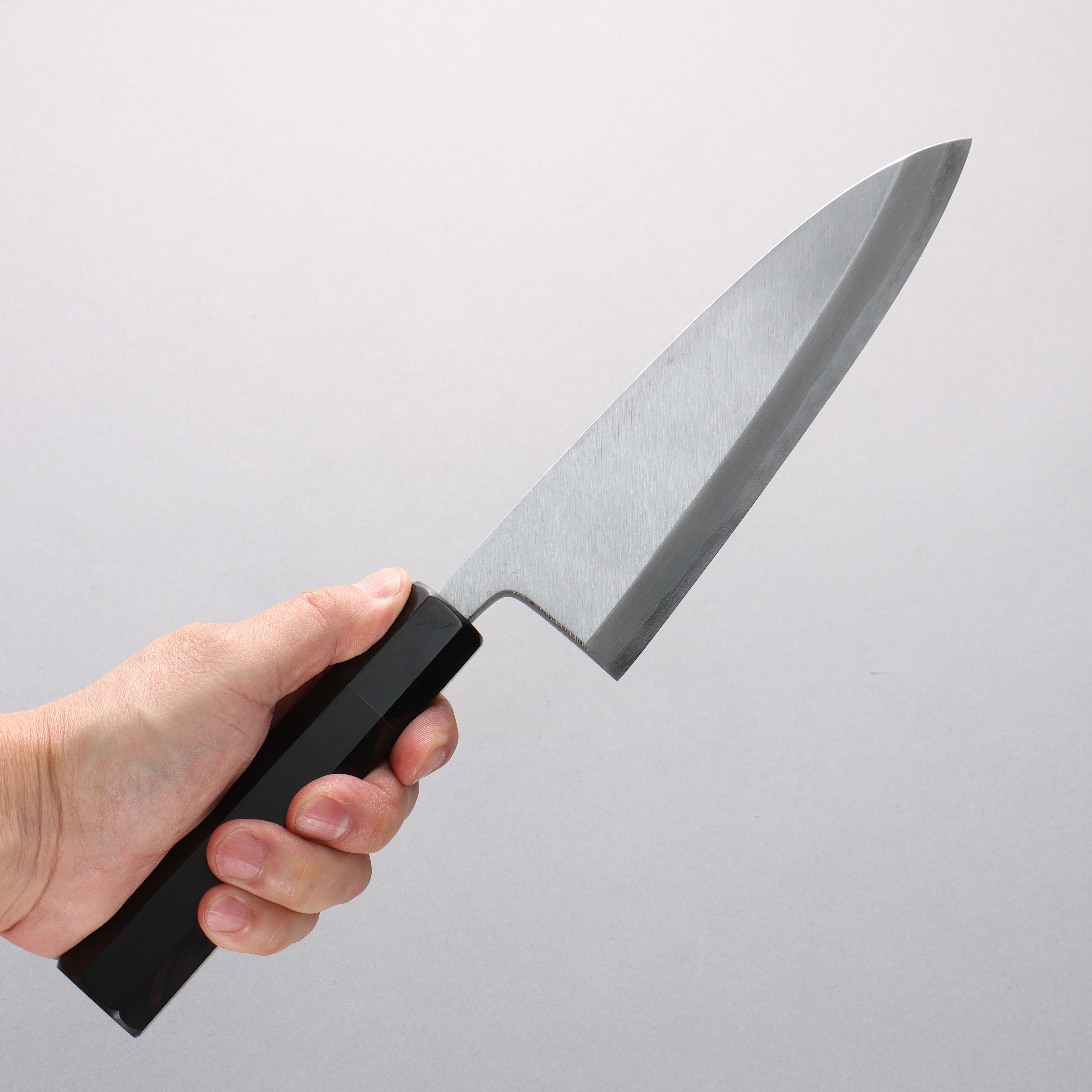 Premium Minamoto Akitada Blue Steel No.2 Gyuto Knife 180mm - Japanese Chef Knife with Ebony Wood Handle & Black Water Buffalo Horn Ferrule - Perfect for Sushi, Meat Cutting & Professional Kitchen Use