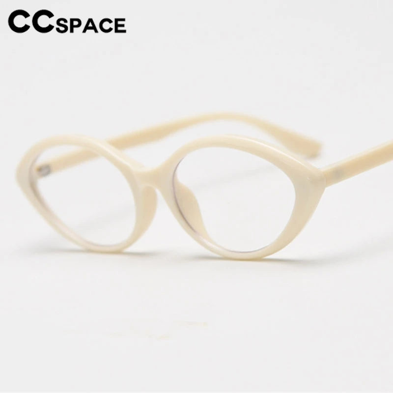 CCspace Women's Full Rim Oval Cat Eye Titanium Eyeglasses Frame - Lightweight TR90 Material for All-Day Comfort, Fashionable Eyewear for Work & Social Events
