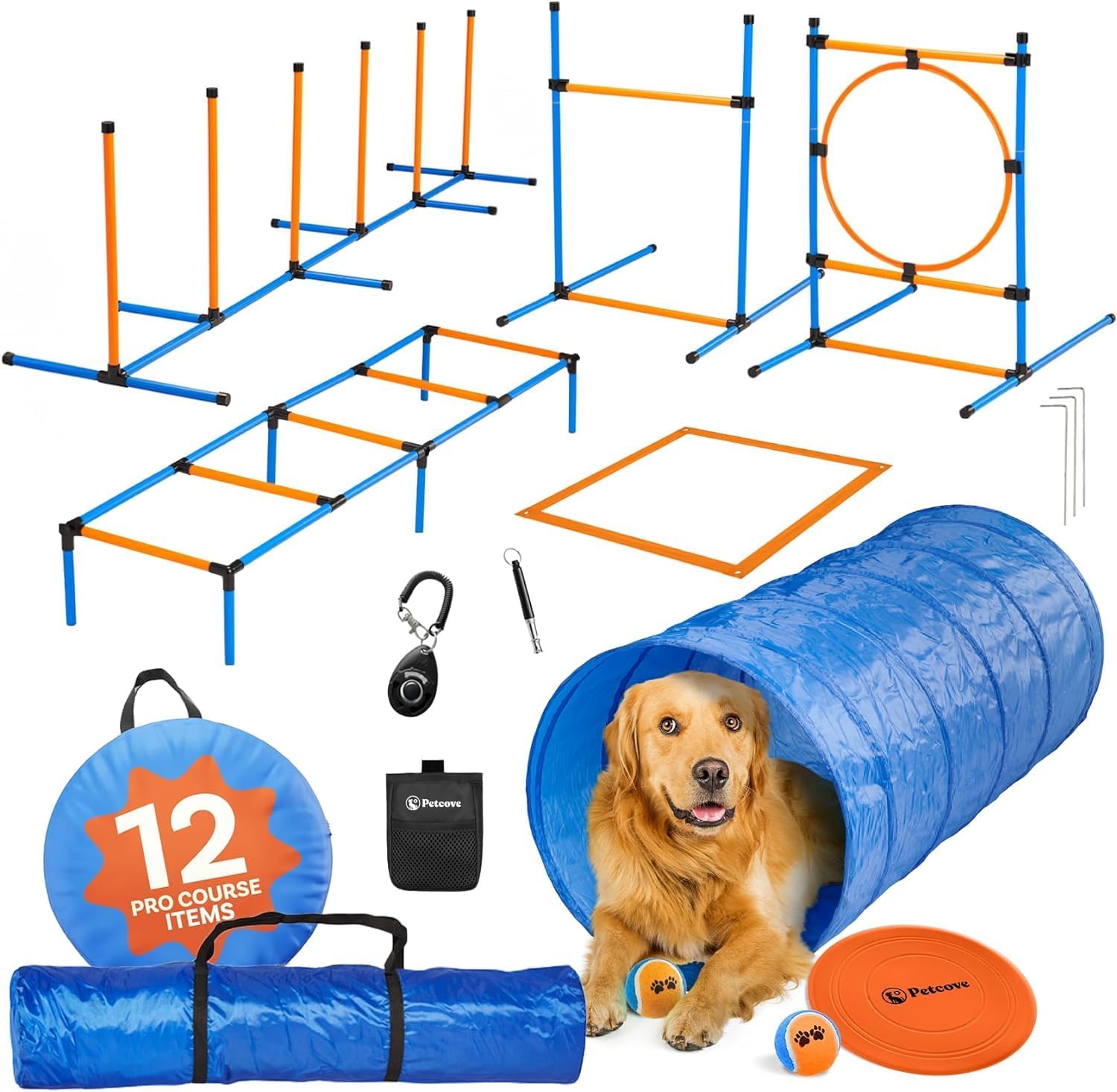 Dog Agility Training Set - Backyard Obstacle Course for Dogs | Outdoor Exercise Equipment