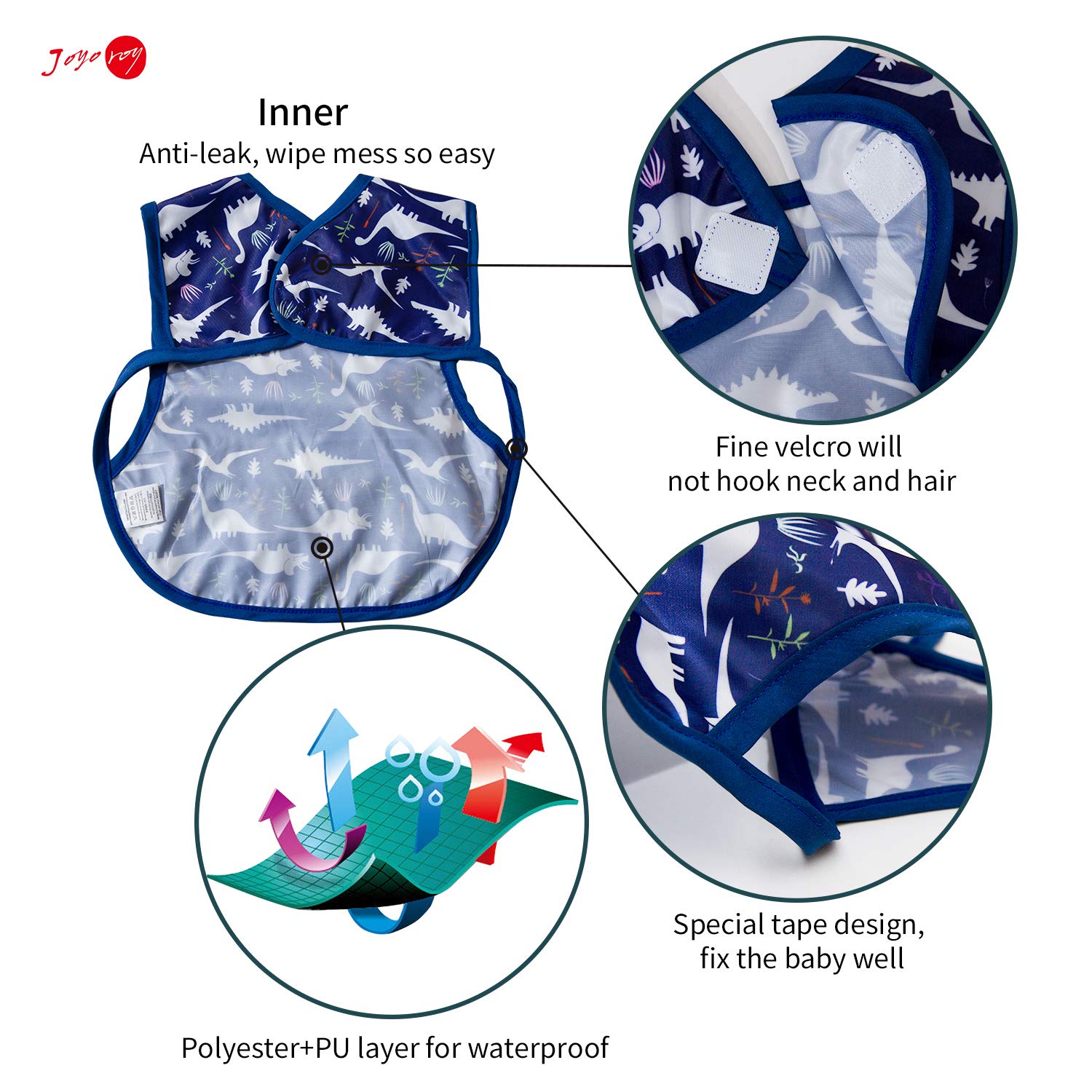 Waterproof Baby Bibs for Boys 6-12 Months - Soft & Absorbent Toddler Feeding Bibs with Adjustable Neck - Perfect for Mealtime, Snacks & Messy Play (Set of 3)