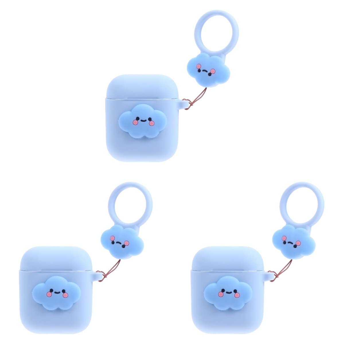 Gatuida 3-Pack Wireless Earbuds Case - Shockproof Silicone Storage Box with Carabiner Clip for AirPods & Bluetooth Earbuds - Perfect for Travel, Gym & Outdoor Activities