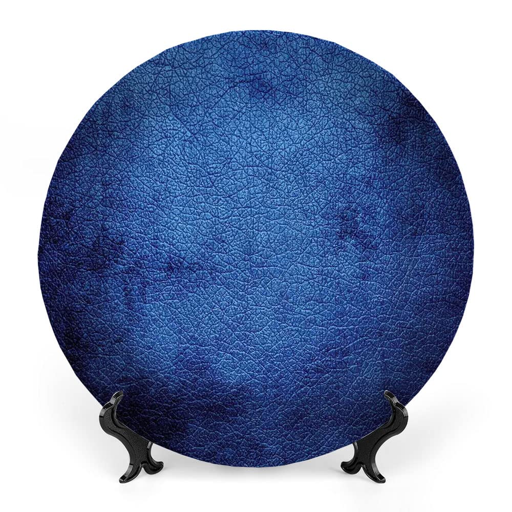 Navy Blue Ceramic Plates Set - 10 Inch Decorative Dinner Plates with Unique Martian Alien Skin Texture - Perfect for Dining, Parties, Weddings & Home Decor