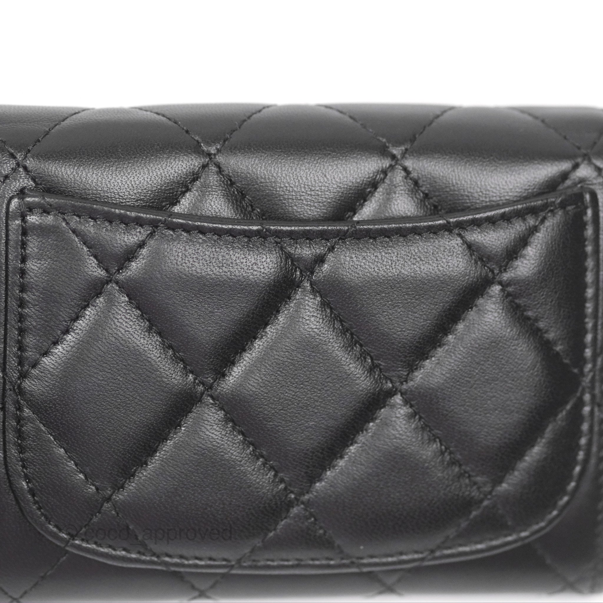 Chanel Classic Flap Coin Purse Black Lambskin Leather with Silver Hardware - Luxury Wallet for Women, Perfect for Parties & Everyday Use