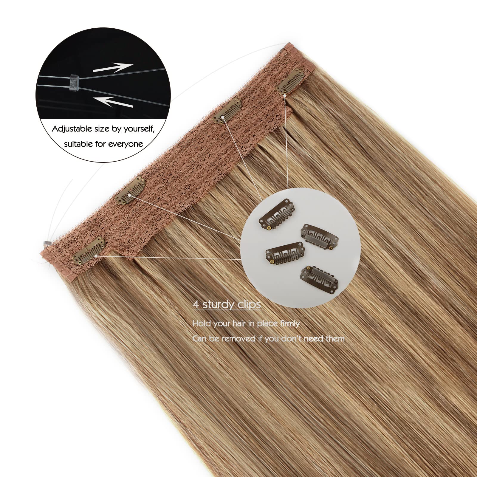 Sassina Invisible Wire Hair Extensions - 20