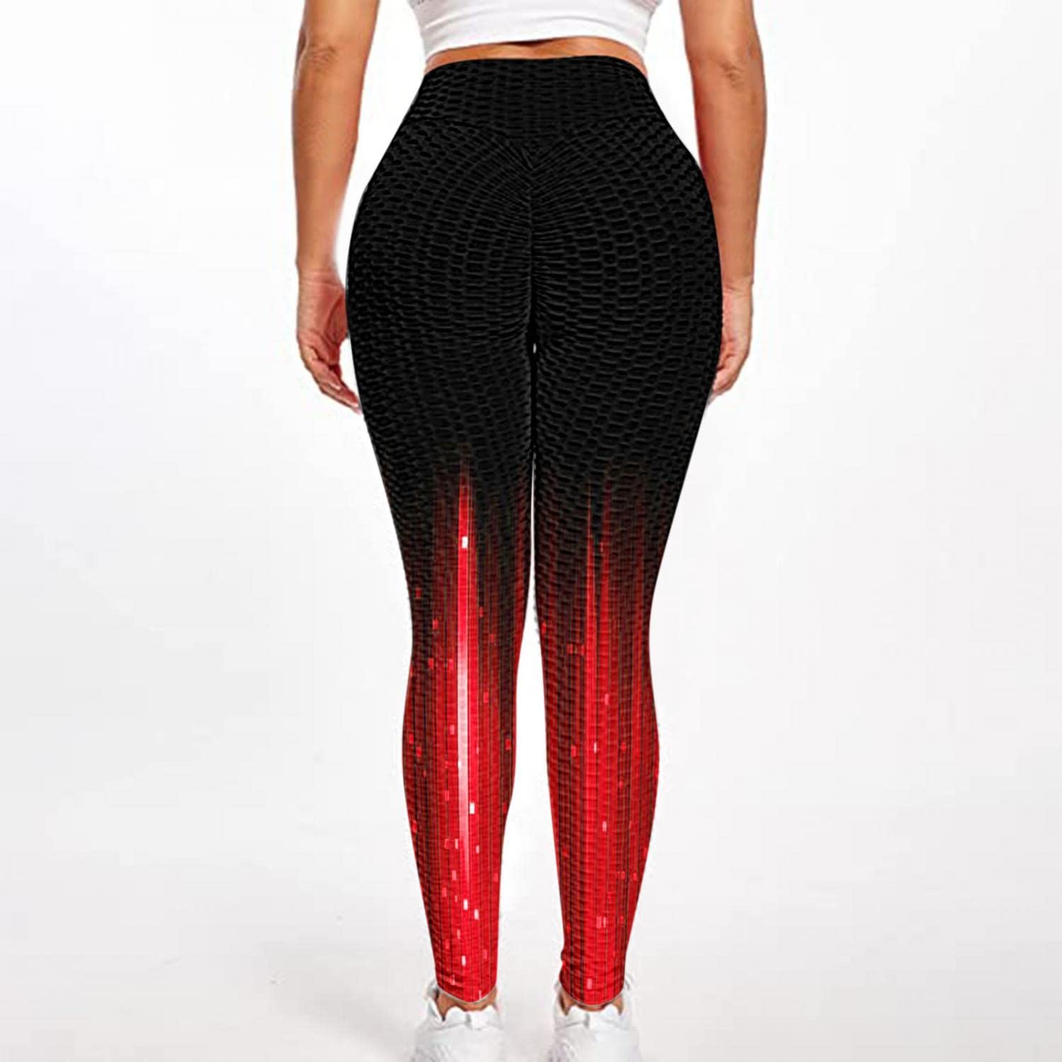 High Waisted Tummy Control Yoga Leggings for Women - Butt Lifting Workout Pants, Black Compression Fitness Pants for Running, Gym & Lounge Wear