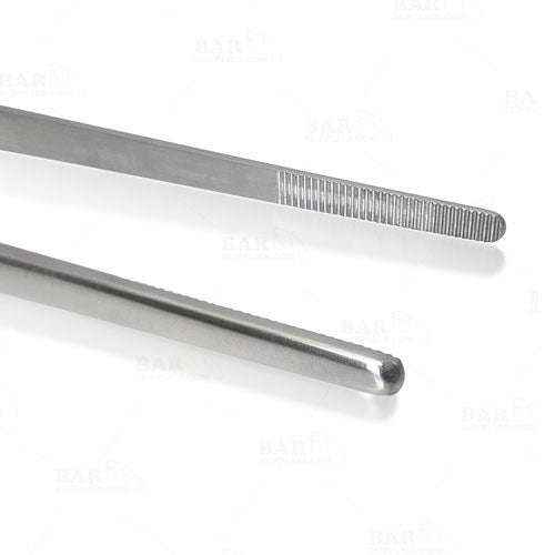 BarConic® 12-Inch Stainless Steel Long Garnish Tongs - Professional Cocktail & Drink Mixing Tools for Bartenders, Home Bars & Party Drink Decorations