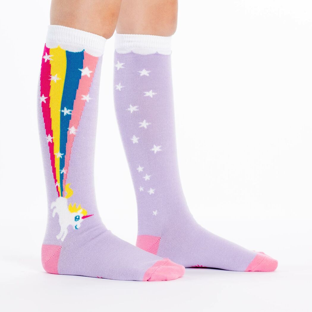 Colorful Rainbow Blast Knee High Socks for Teens & Juniors - Fun Fashion Socks for School, Sports & Everyday Wear