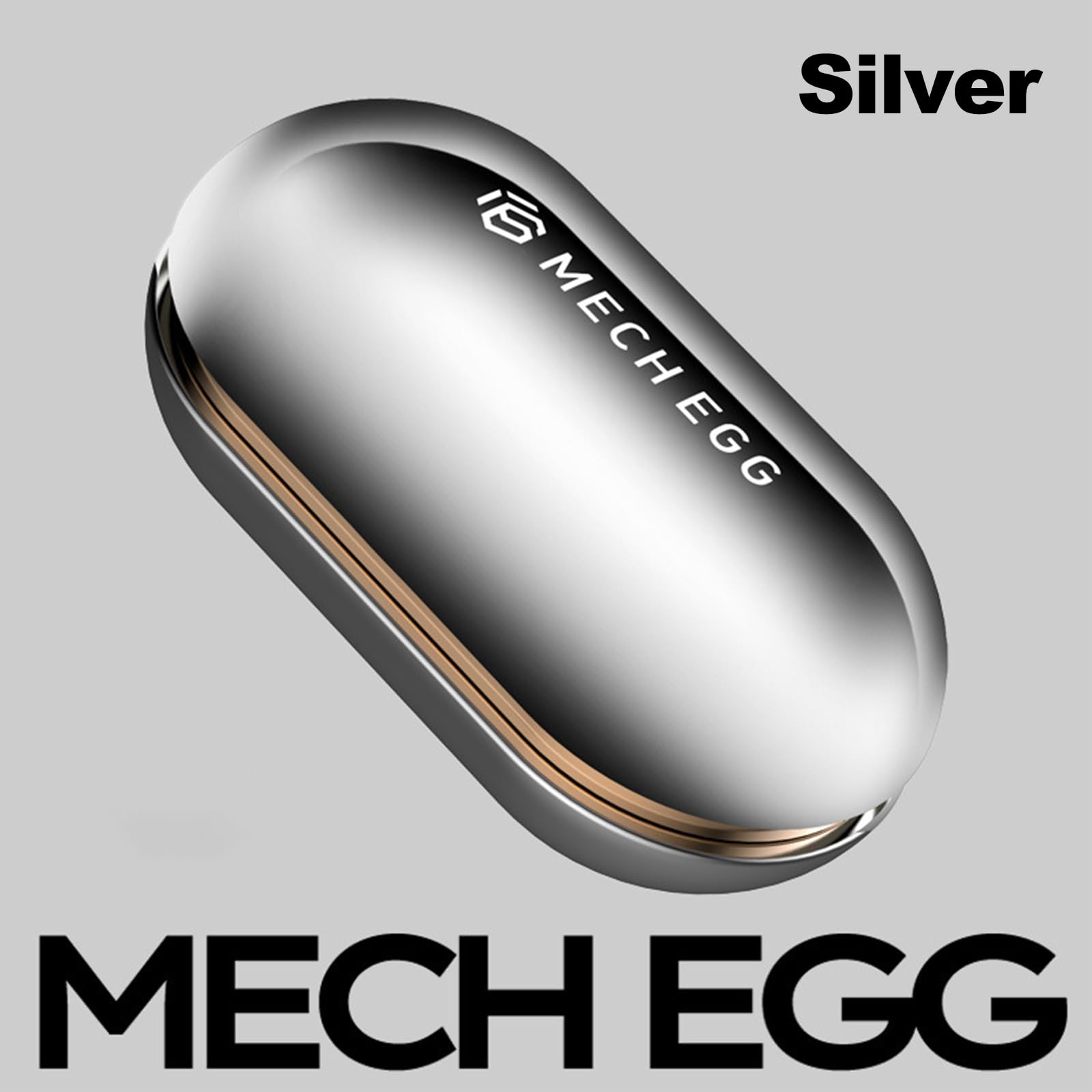 Metal Fidget Slider Toy - Mech Egg Push Sensory Desk Toy for Adults with ADHD, Autism & Stress Relief - Office, Home & Travel EDC Gadget (Silver)