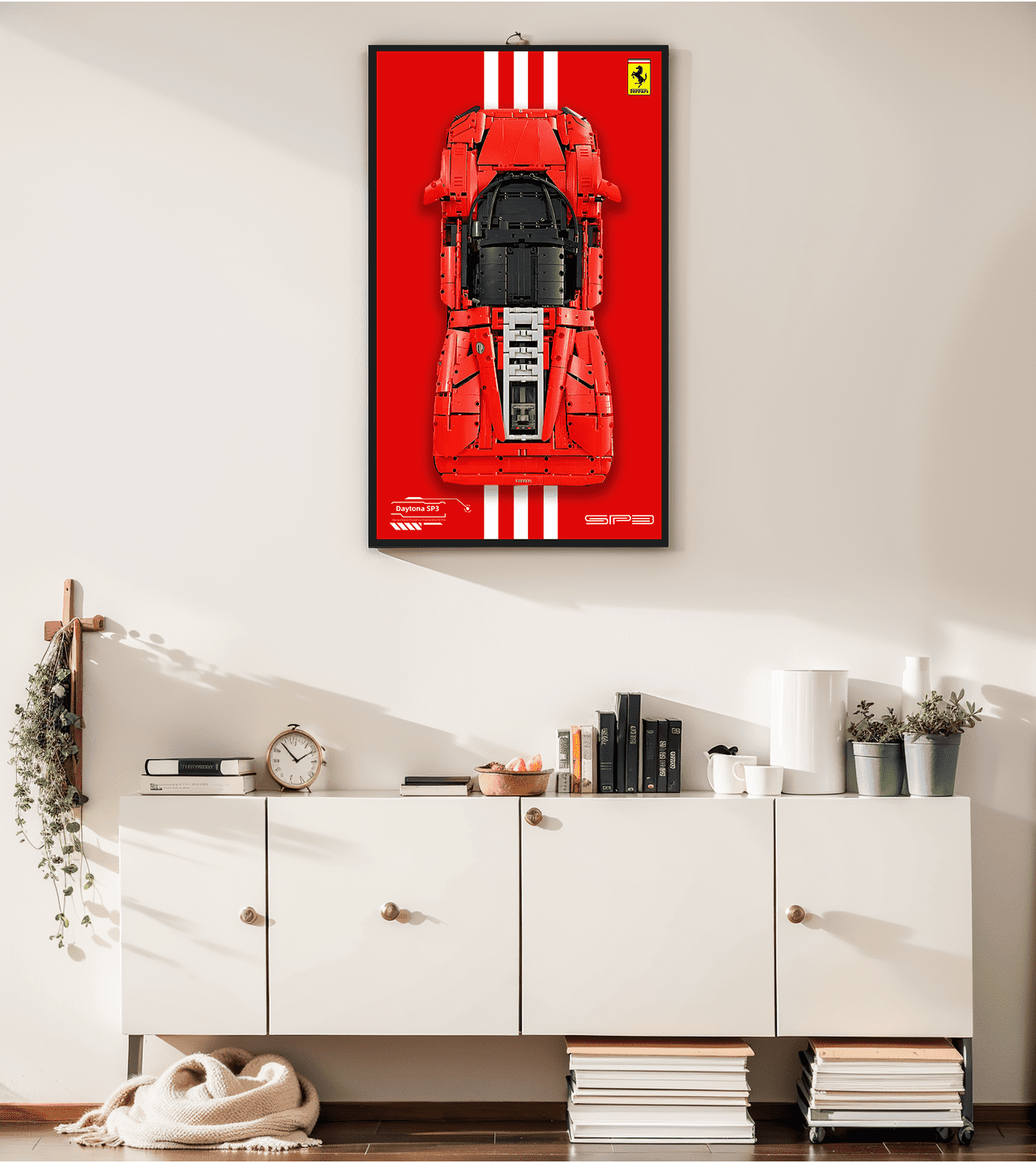 LEGO 42143 Technic™ Ferrari Daytona SP3 Wall Display Frame - Premium Showcase for Model Car Collection - Perfect for Home, Office & Gamer Room Decor
