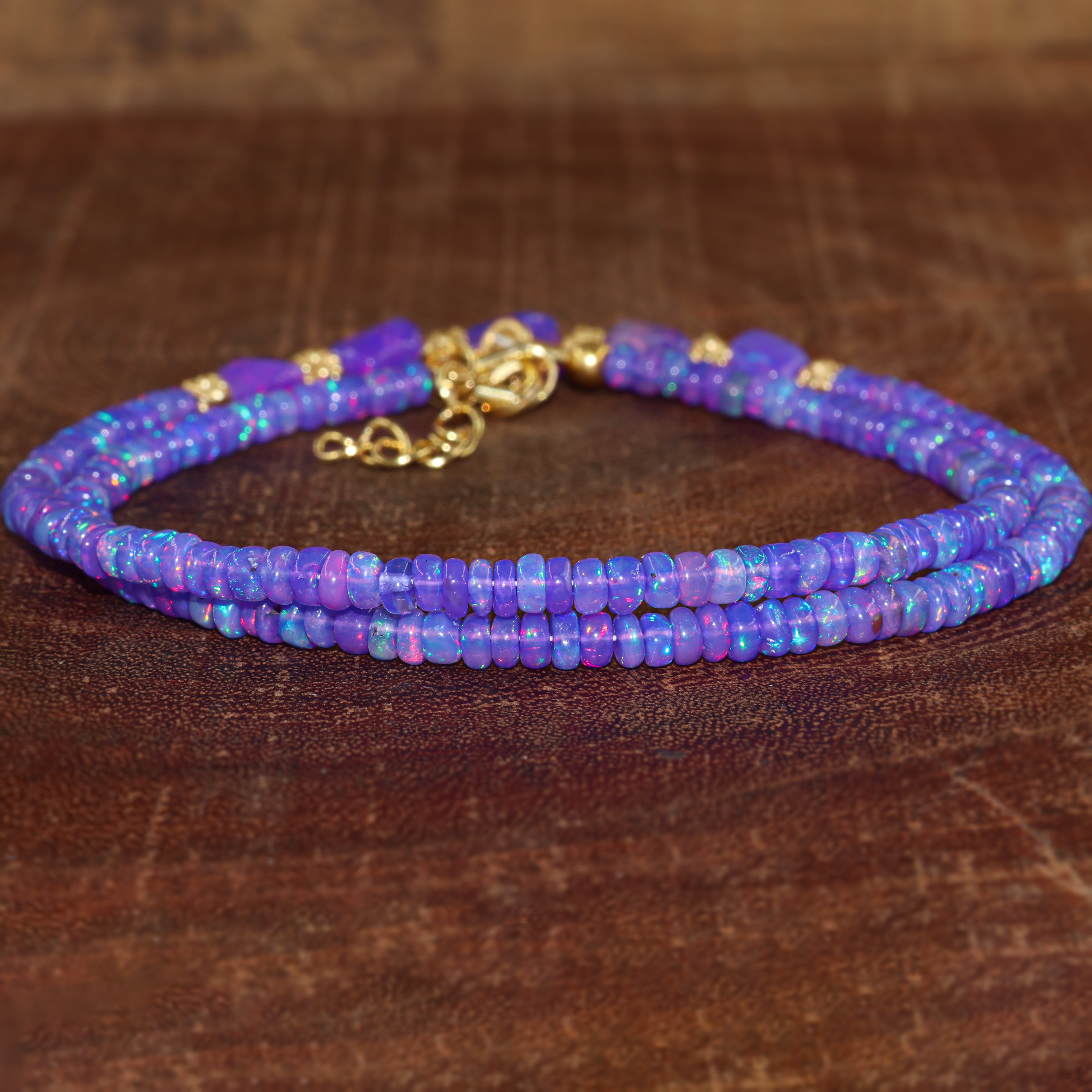 Natural Lavender Opal Beaded Necklace for Women - Elegant Bohemian Jewelry for Everyday Wear, Parties & Special Occasions