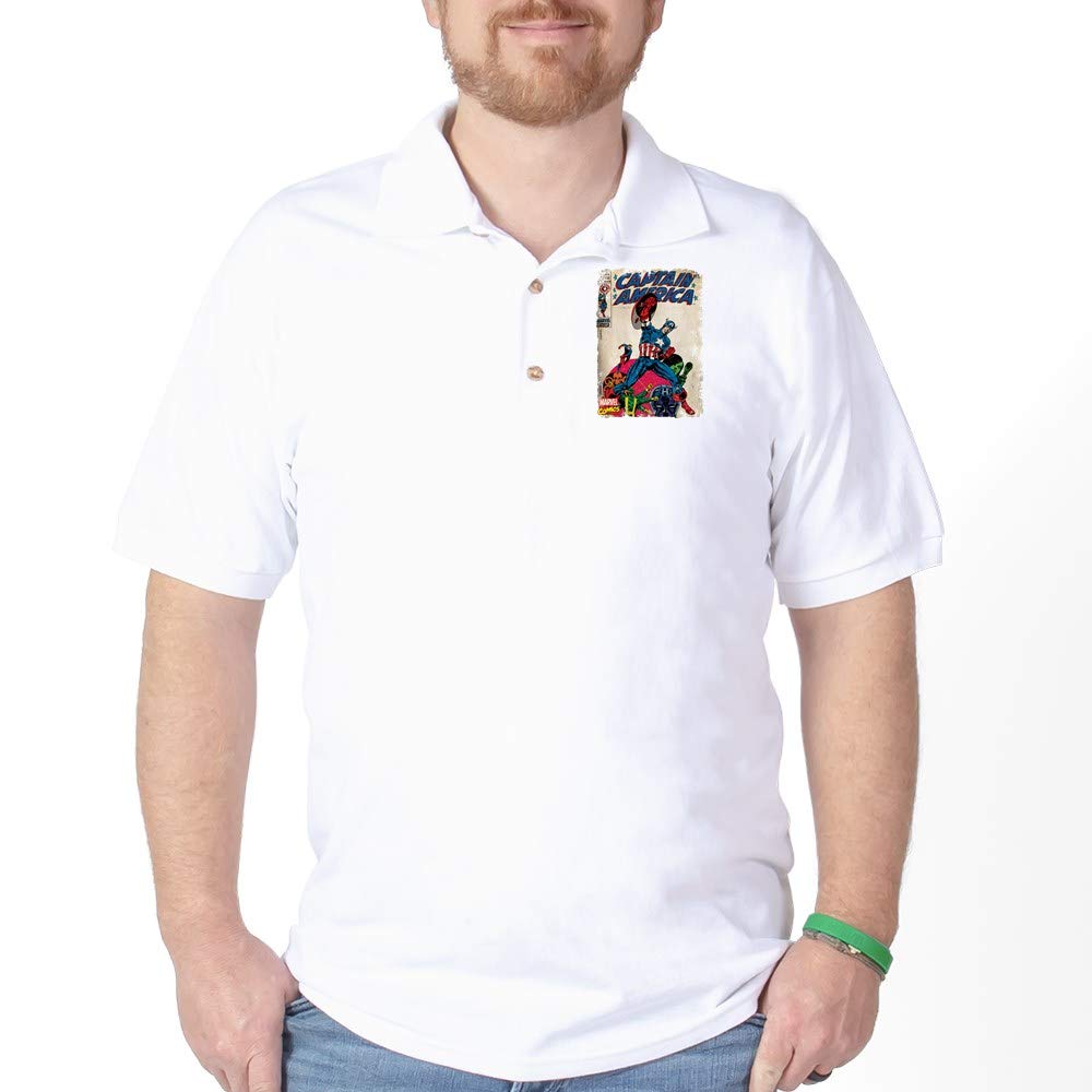 Captain America Golf Shirt - Men's Marvel Superhero Polo for Golf & Casual Wear | Perfect for Golf Tournaments, Comic Conventions & Superhero Fans