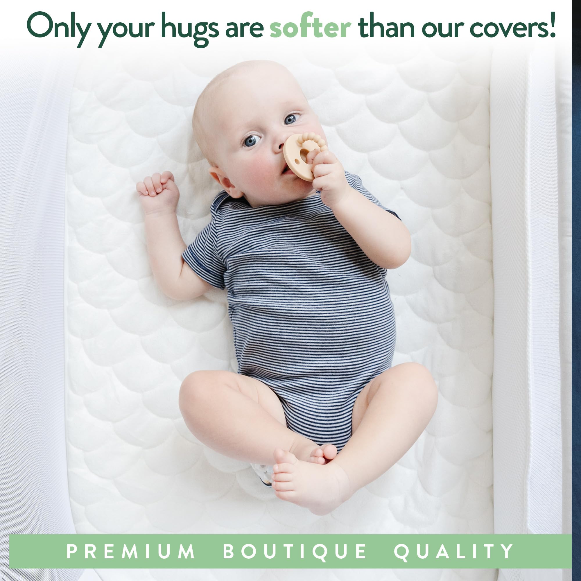 Waterproof Bassinet Mattress Pad Cover - 2 Pack Ultra Soft Bamboo Viscose Terry Protector for Arm's Reach Co-Sleeper Bassinet (19
