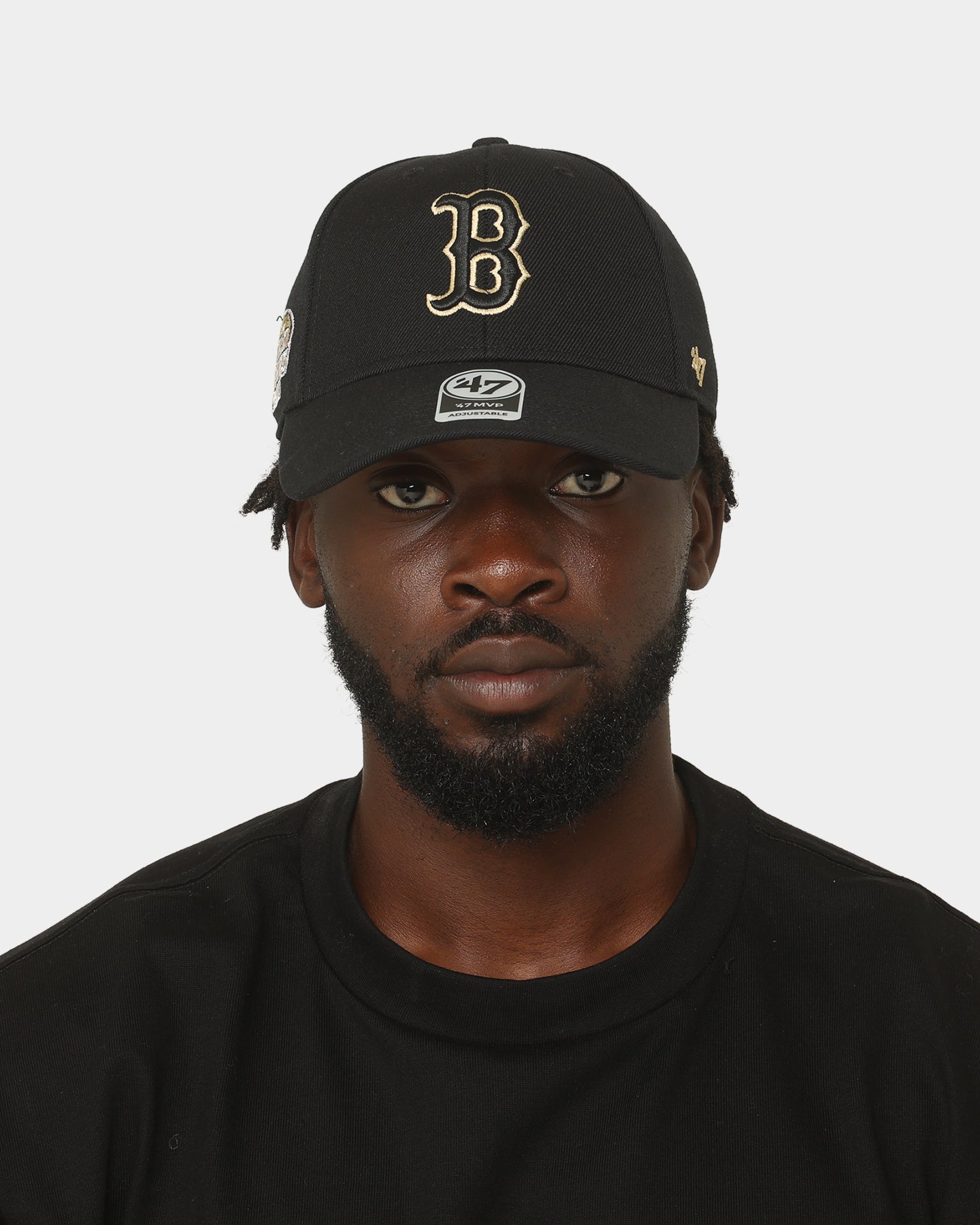 47 Brand Boston Red Sox Sure Shot 47 MVP DT Snapback Black Hat - Adjustable Baseball Cap for Men & Women - Perfect for Sports Fans, Game Day & Casual Wear