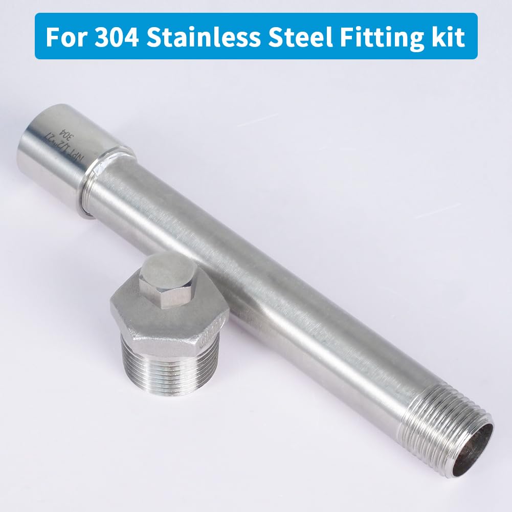 Quickun 304 Stainless Steel Nipple Pipe Fitting - 1/2