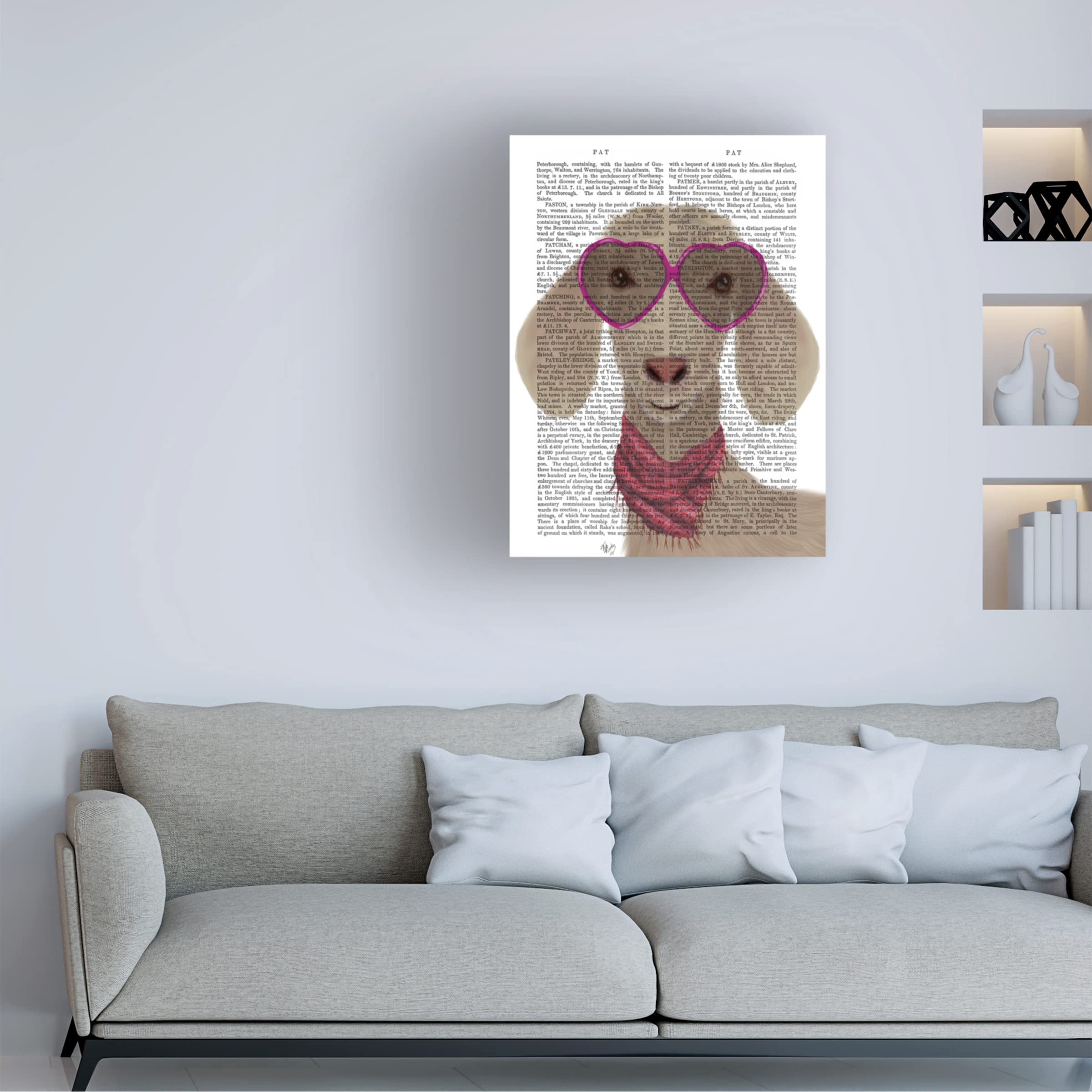 Fab Funky Goat Heart Glasses Book Print Canvas Wall Art - Modern Home Decor for Living Room, Bedroom & Office