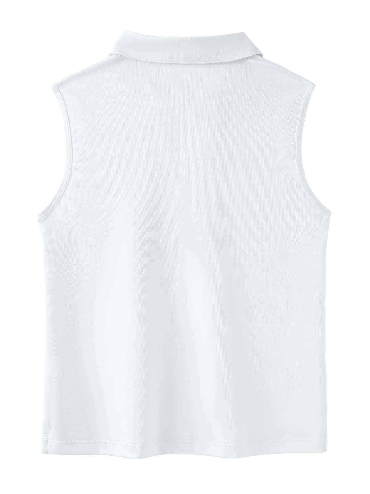 MERIABNY Girls Golf Polo Shirts - Sleeveless V-Neck Athletic Tops for Ages 5-12 | Perfect for Junior Golf, Tennis & Summer Sports