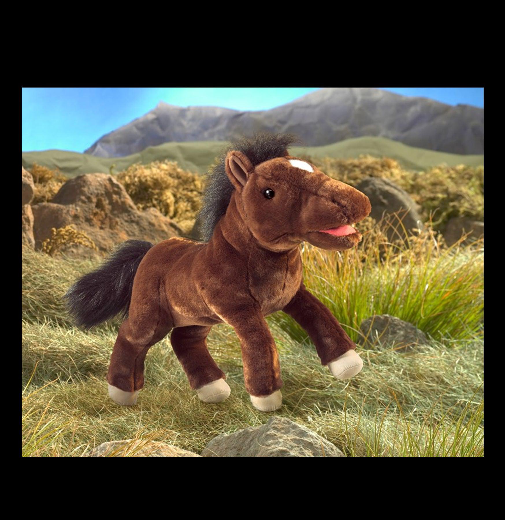 Realistic Horse Hand Puppet for Kids - Soft Plush Animal Toy for Storytelling & Pretend Play - Perfect for Classroom, Birthday Gifts & Interactive Playtime