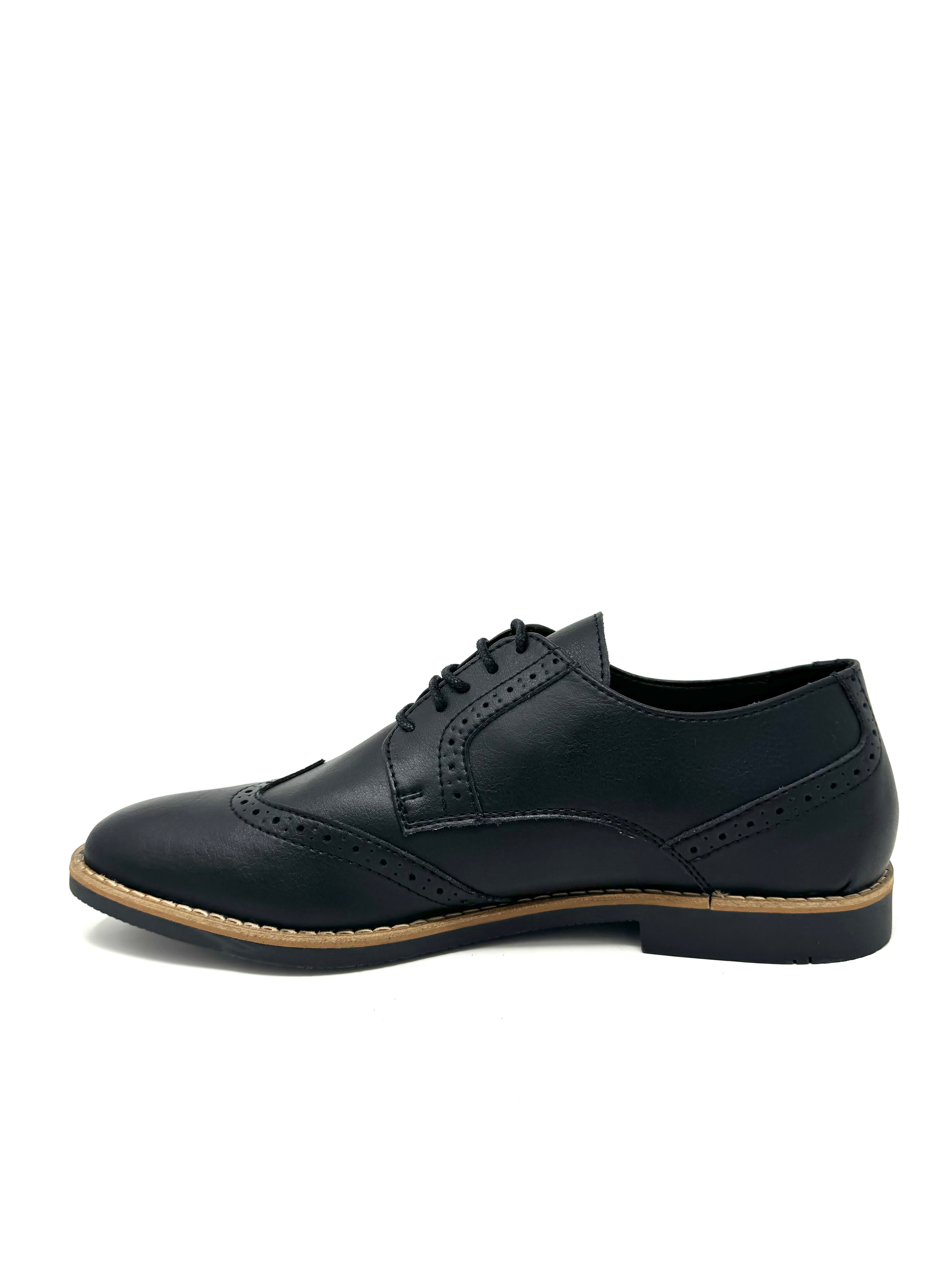 Novacas Black Ethan Brogue Shoes - Classic Men's Dress Shoes for Business, Office & Formal Occasions