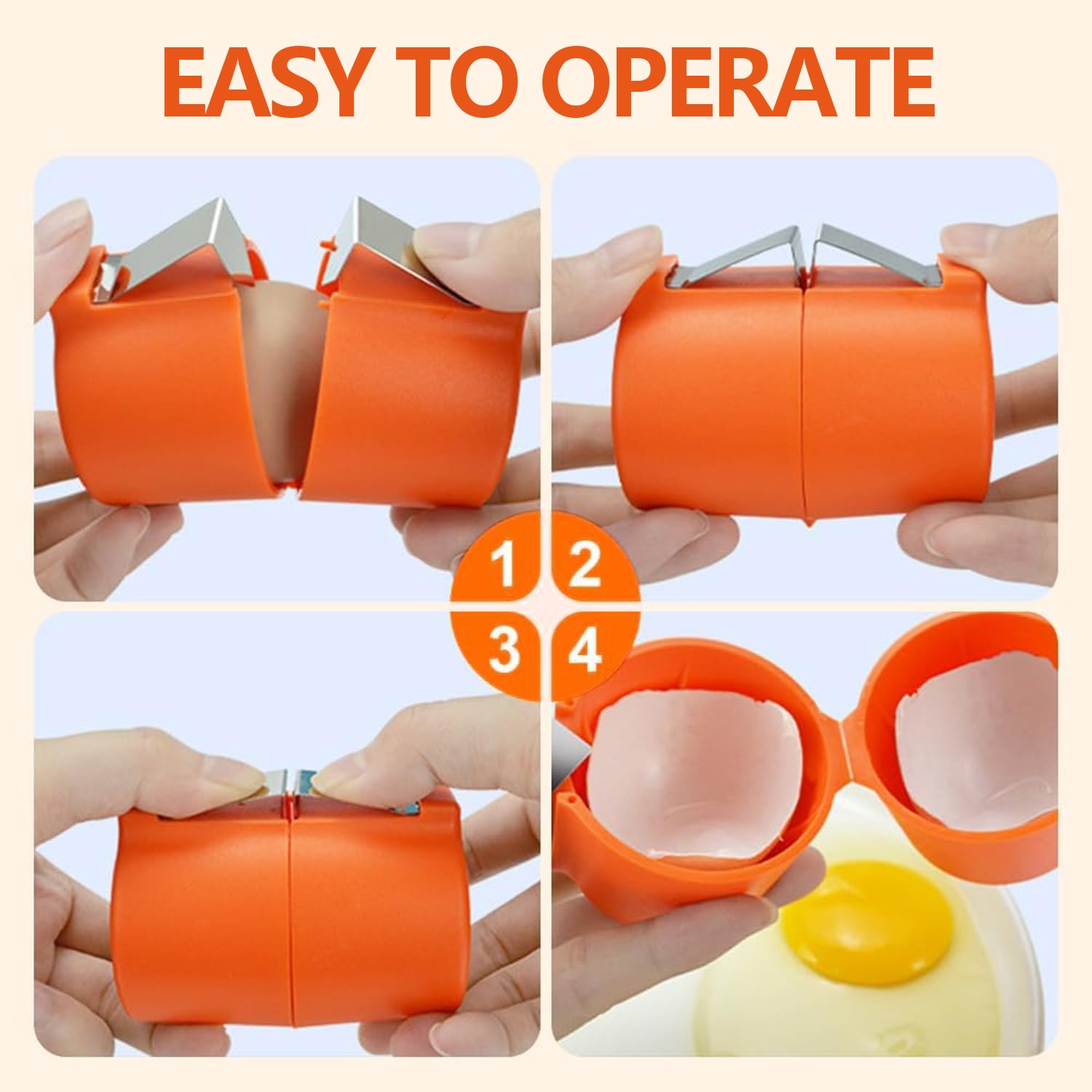 2024 New Egg Shell Opener & Peeler - Hard Boiled & Raw Egg Cutter, Cracker & Separator Tool (3PCS) - Perfect for Home Kitchen, Meal Prep & Camping