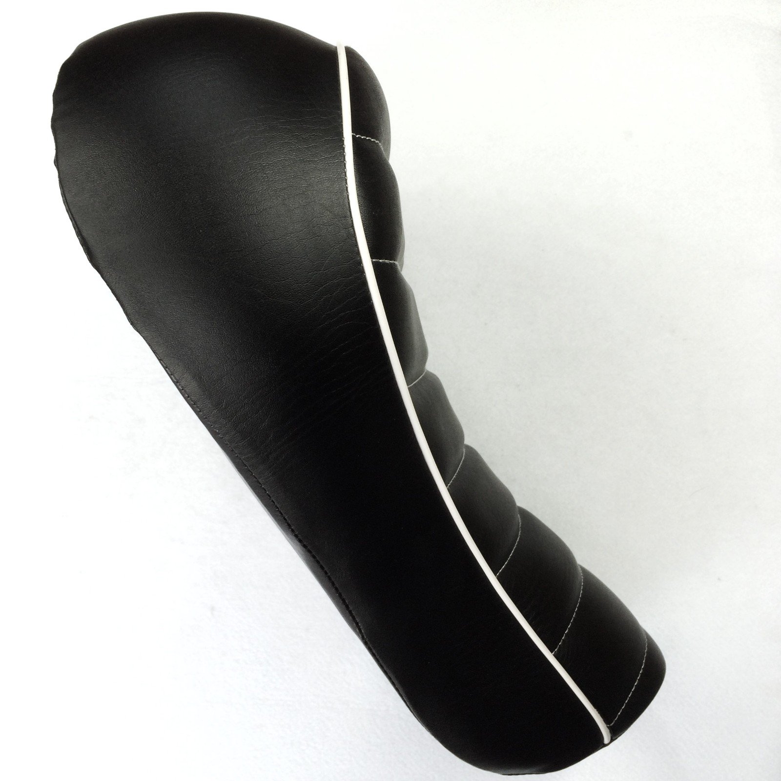 Custom Black Leather Solo Driver Seat with Cross Stripe Design - Compatible with 2005-2013 Harley-Davidson XL 1200S Sportster - Perfect for Cruising & Long Rides [B01BI81XK8]