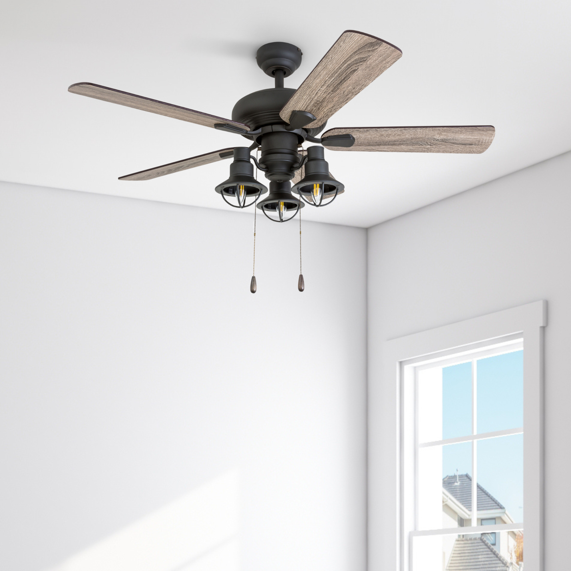 42 Inch Bronze Ceiling Fan with Remote Control - Modern Indoor/Outdoor Cooling for Living Room, Bedroom, and Patio