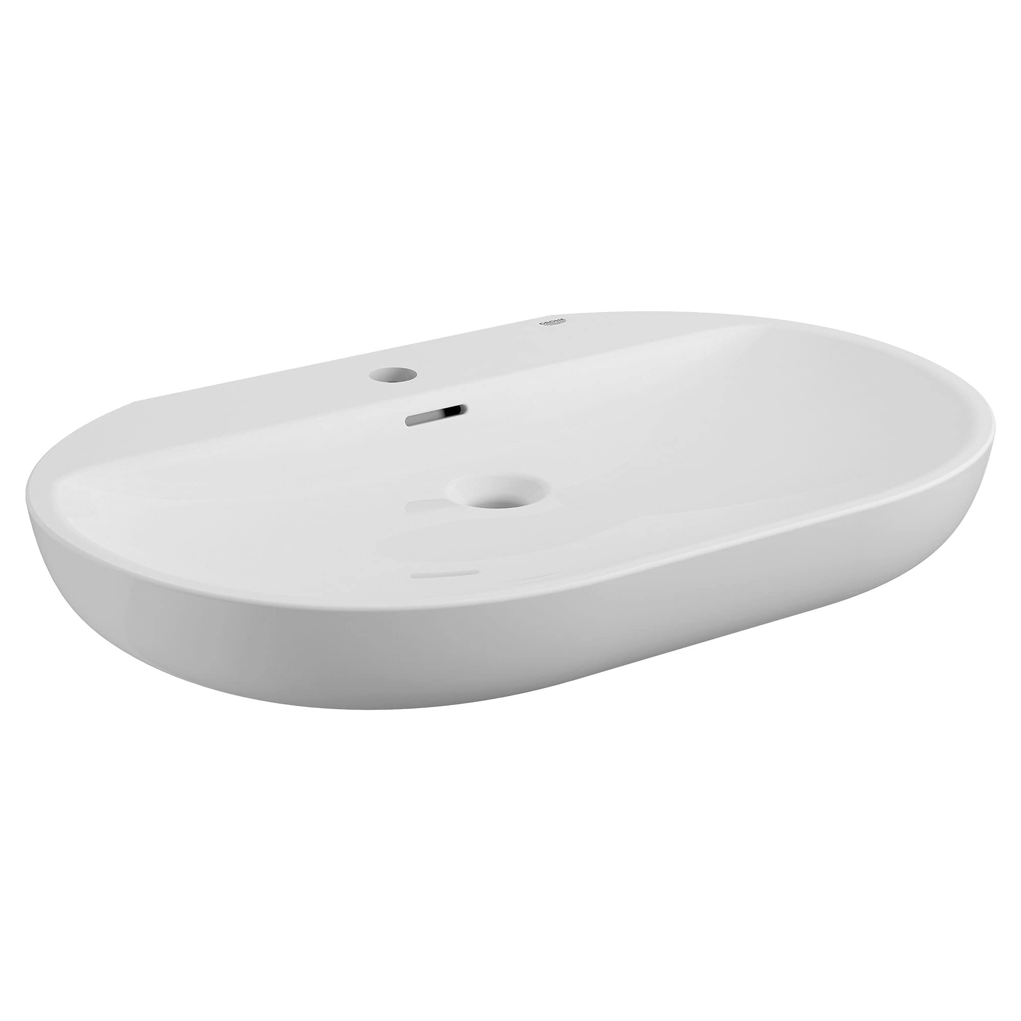 GROHE 39669000 Essence Bathroom Sink Faucet - Alpine White Finish - Single Handle Waterfall Spout for Modern Bathroom & Powder Room Renovation
