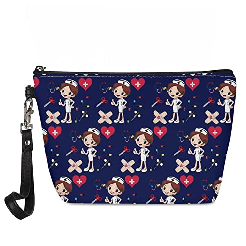 Navy Blue Nurse Printed