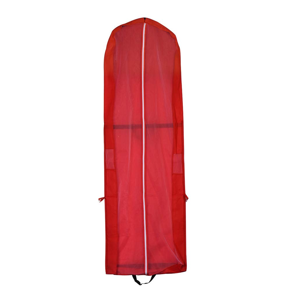 Kangguolai Wedding Dress Garment Bag - Red, M Size - Protective Storage Cover for Bridal Gowns, Formal Dresses & Special Occasion Attire - Perfect for Bridal Shops, Home Closet Organization & Travel Protection