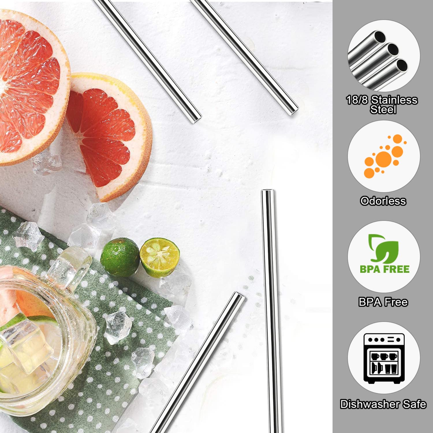Stainless Steel Straws for Stanley Tumbler - 6 Pack with Brush | Travel & Outdoor Use