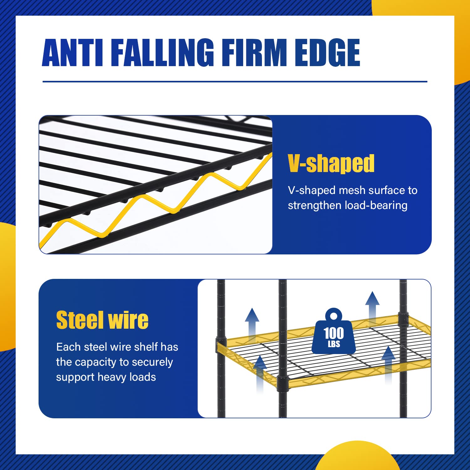 Adjustable NSF-Certified Heavy Duty Metal Wire Shelving Unit - 16.7