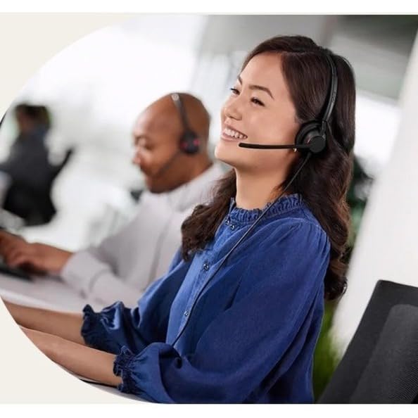 Jabra Engage 40 Wired Stereo Headset with Noise-Cancelling Mic - USB-A Office Headphones for Microsoft Teams, Zoom & Call Centers | Lightweight Design, Inline Call Control | Perfect for Remote Work & Business Communications