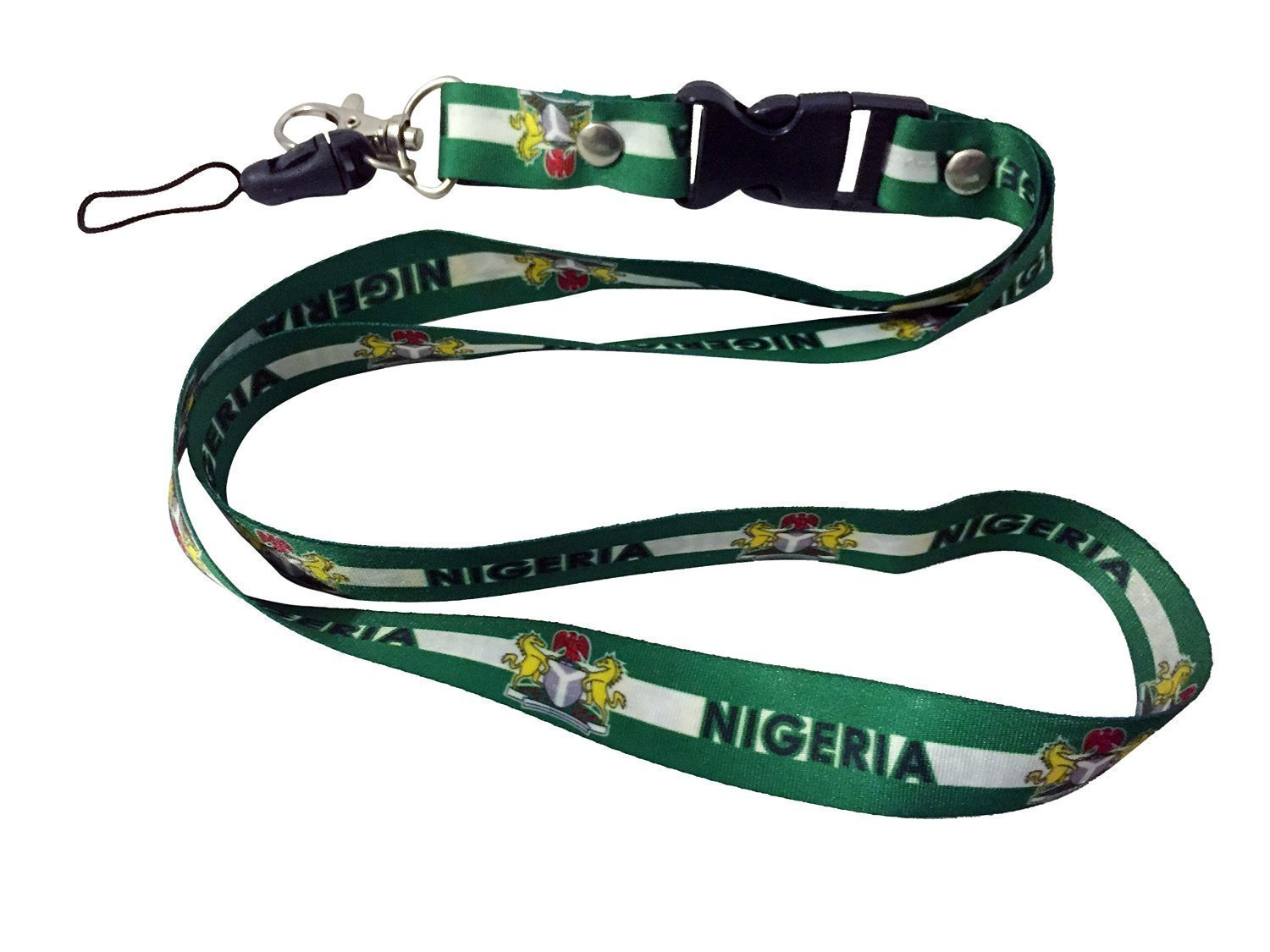 Premium Lanyard Neck Strap with Keychain & Card Holder - Durable ID Badge Holder for Work, School, Events (1-Pack, Nigeria Design) - Perfect for Office, Conferences, Trade Shows & Travel