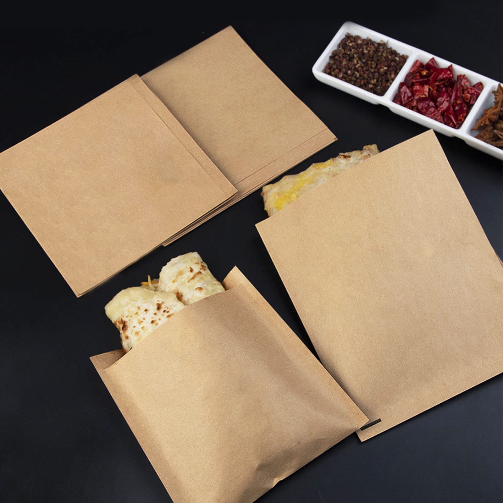 200 Pcs Unbleached Kraft Paper Bakery Bags 4.7x6.3 Inch - Eco-Friendly Small Cookie Bags for Treats, Donuts, Bread & Pastries | Perfect for Bakeries, Cafes & Home Baking Gifts