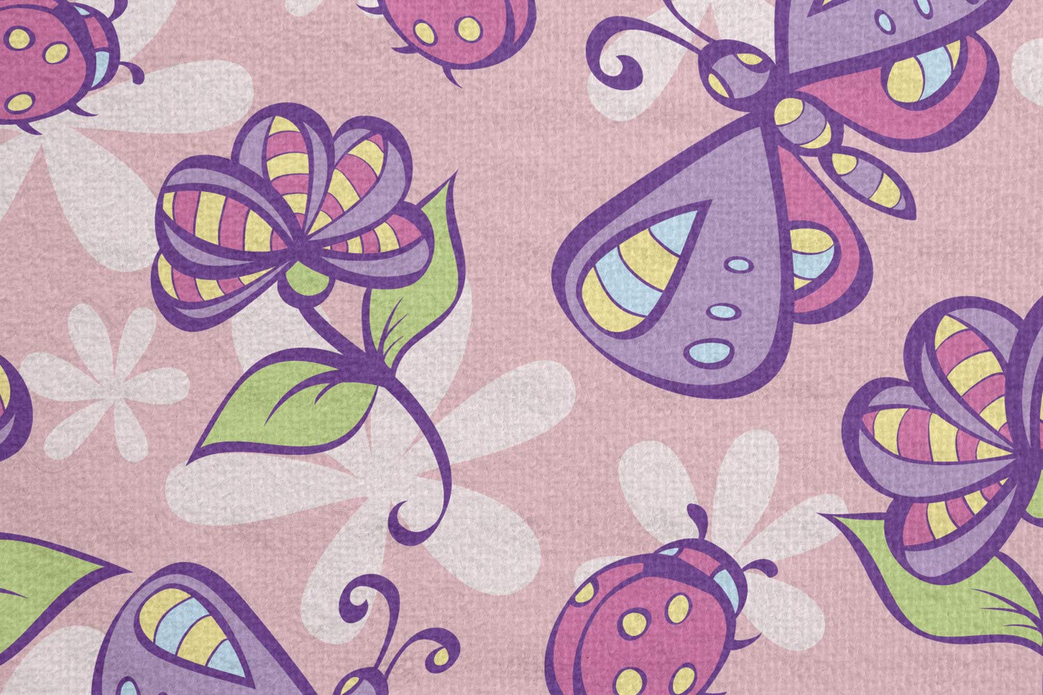 Ambesonne Floral Yoga Mat Towel - Non-Slip Sweat Absorbent Cover for Yoga, Pilates & Workouts | Butterfly Flower Design | 25