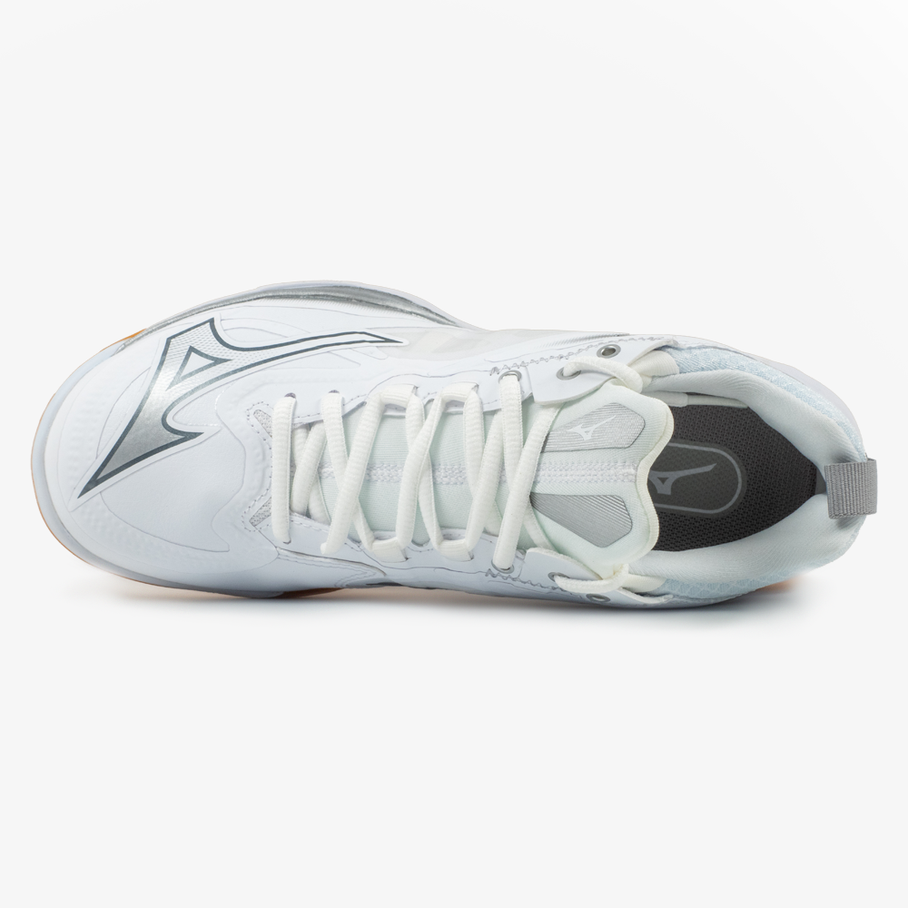 Mizuno Wave Claw Neo 3 Wide Volleyball Shoes for Men & Women - White/Silver - High Performance Indoor Court Shoes for Volleyball & Badminton Players