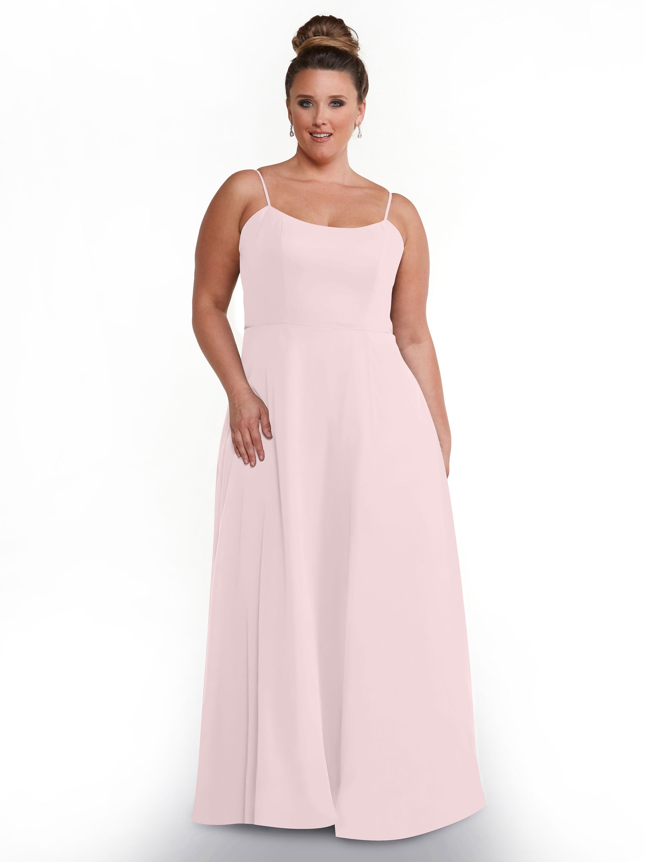 Elegant A-Line Bridesmaid Dress with Flowy Chiffon Skirt and Thigh Slit - Perfect for Weddings, Formal Events & Special Occasions