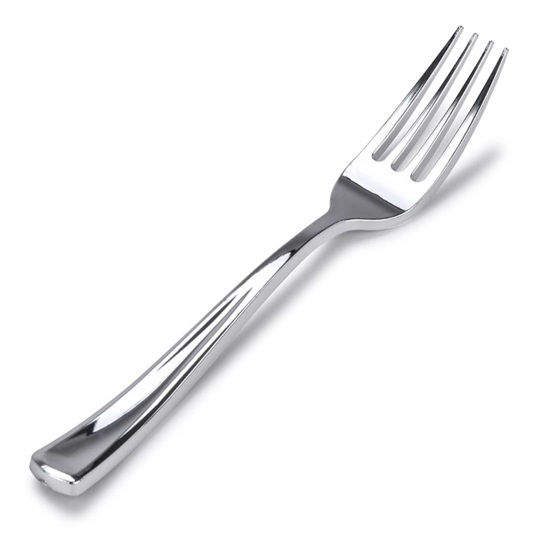 75-Pack Premium Plastic Silver Forks - Heavy Duty Disposable Cutlery Set for Parties, Weddings & Events - Glossy Silverware for Catering, Picnics & Home Use - Durable Plastic Forks by Stock Your Home