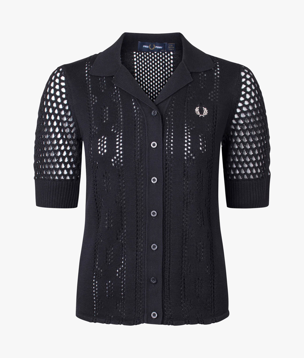 Fred Perry Open Knit Button Down Shirt for Men | Classic Casual Cotton Polo with Button Through Design | Perfect for Office, Weekend Outings & Summer Wear