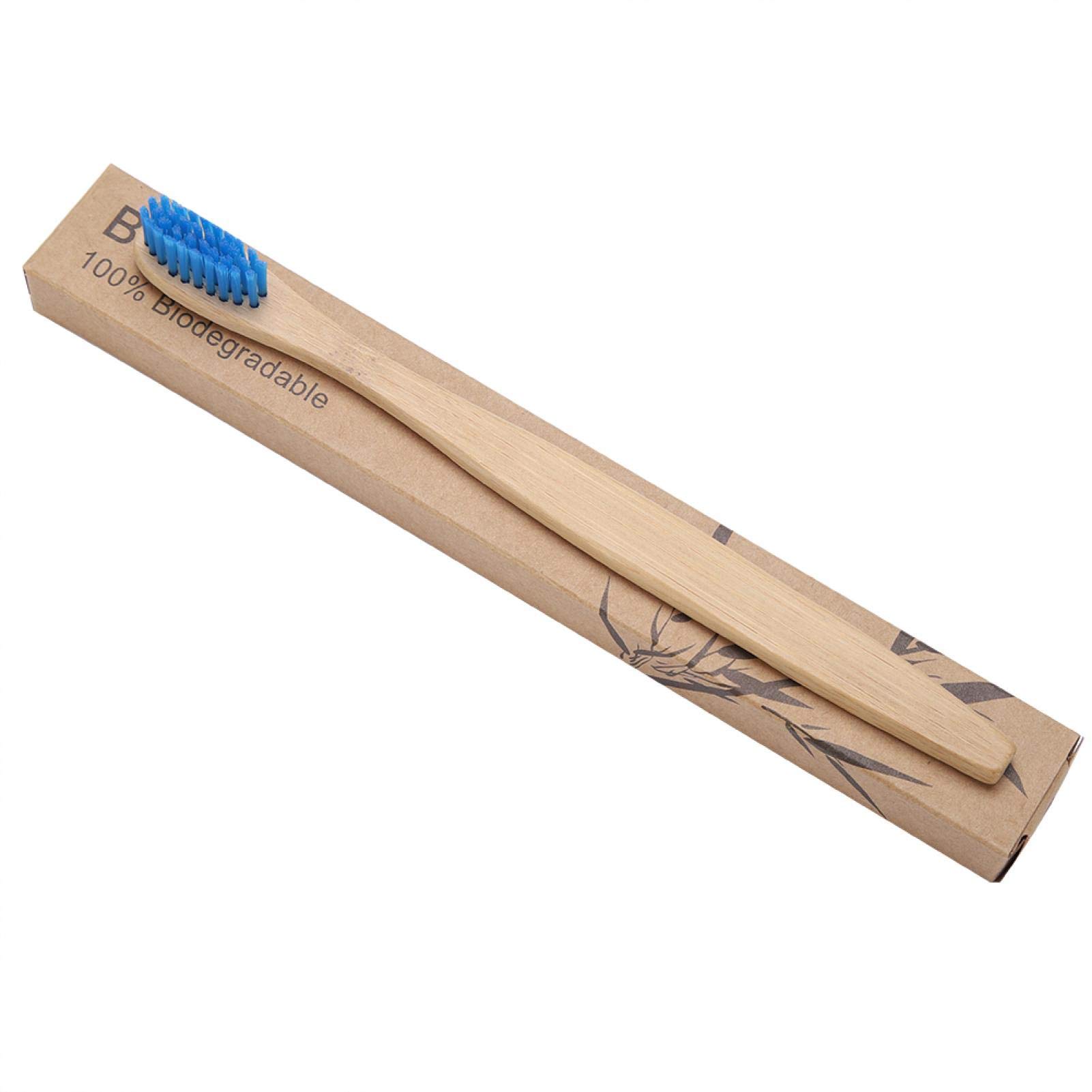Haofy Bamboo Toothbrush - Eco-Friendly Natural Toothbrush with Soft Bristles for Sensitive Teeth (Blue) | Biodegradable & Sustainable Oral Care for Home, Travel & Zero Waste Lifestyle