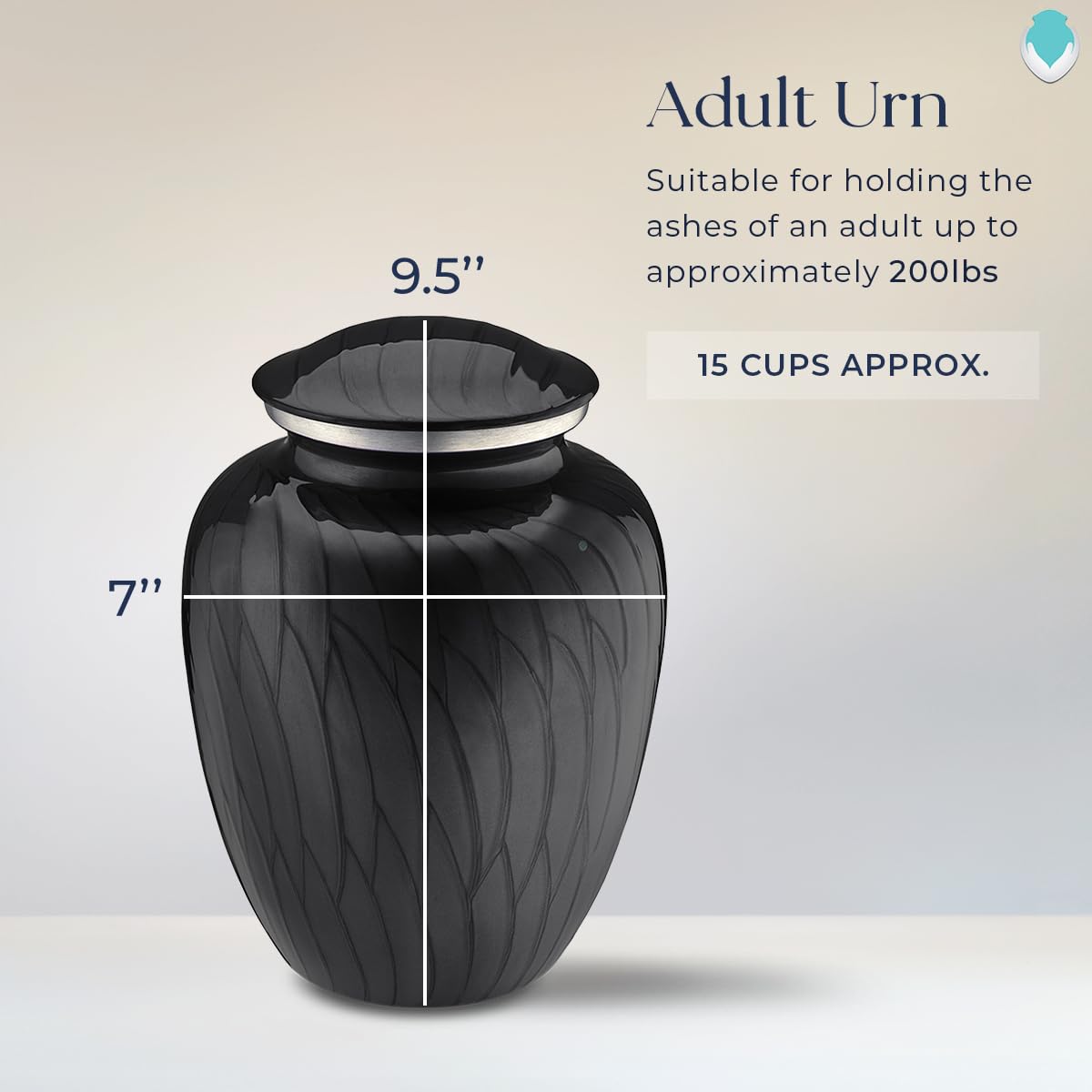 Personalized Fishing Cremation Urn for Ashes - Large Pearl Black Funeral Urn for Men & Women with Double Side Engraving - Holds 200 lbs - Perfect for Memorial Services & Home Display