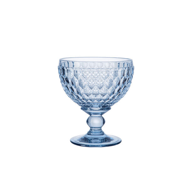 Premium Boston Colored Champagne Bowls - Set of 6 Elegant Blue Glass Cups for Wine, Cocktails & Parties | Perfect for Wedding Receptions, Bridal Showers & Home Entertaining
