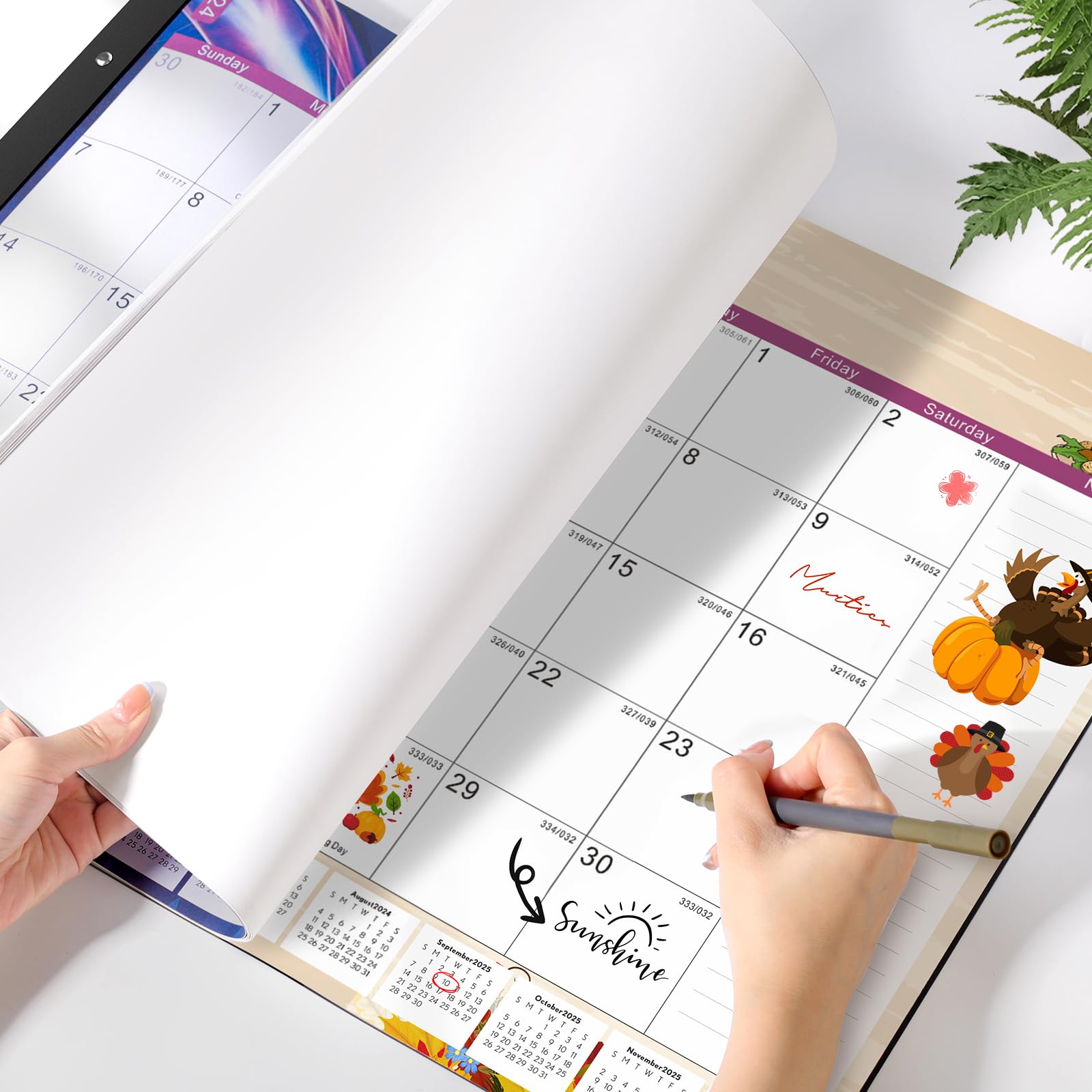 2025-2026 Large Desk Calendar 22x17 Inches - October 2024 to March 2026 Monthly Planner - Academic & Office Organizer with Seasonal Designs - Perfect for Home, School and Workplace Productivity