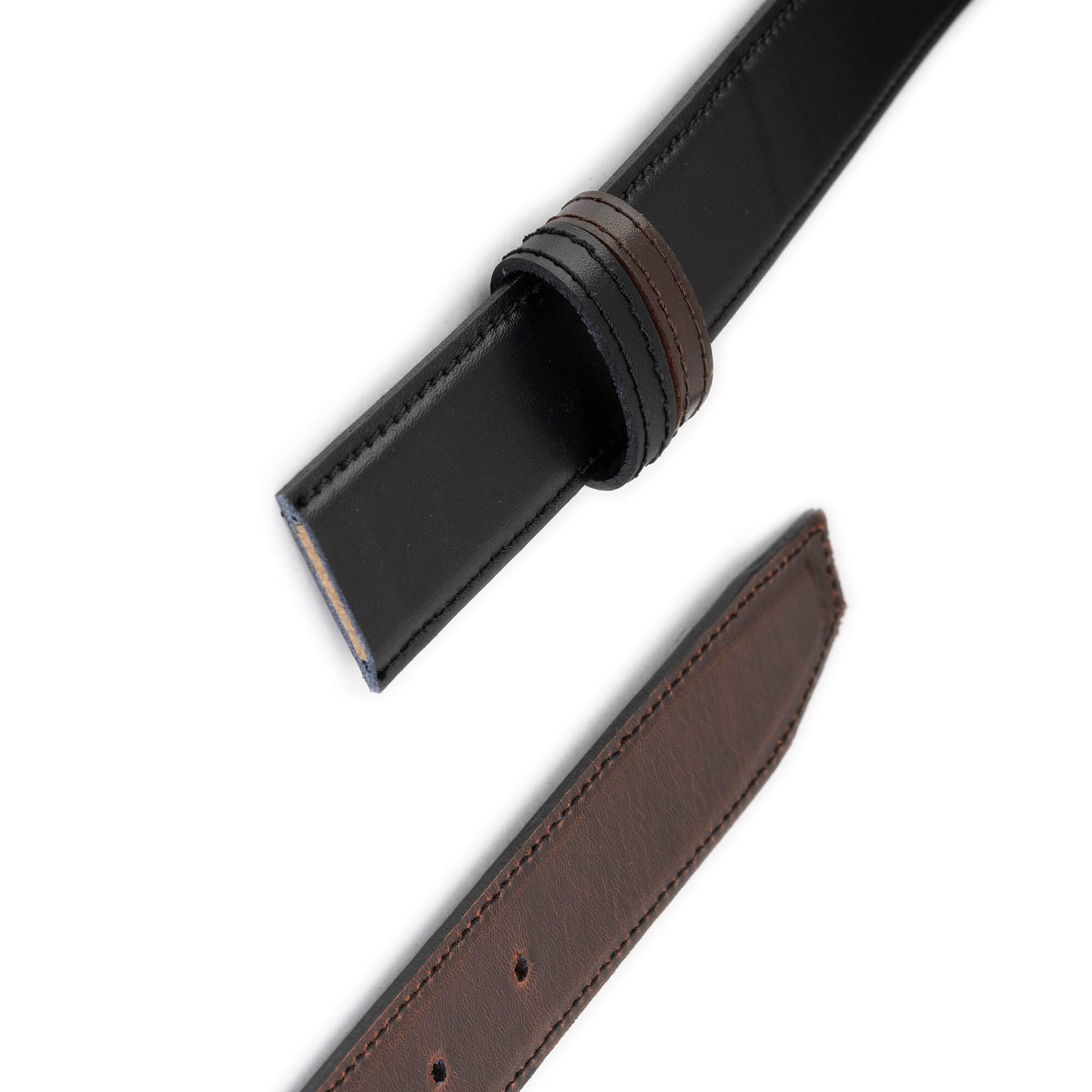 Reversible Black & Brown 3.5cm Genuine Leather Belt Strap Replacement for Montblanc Buckles - Perfect for Business, Casual & Formal Wear
