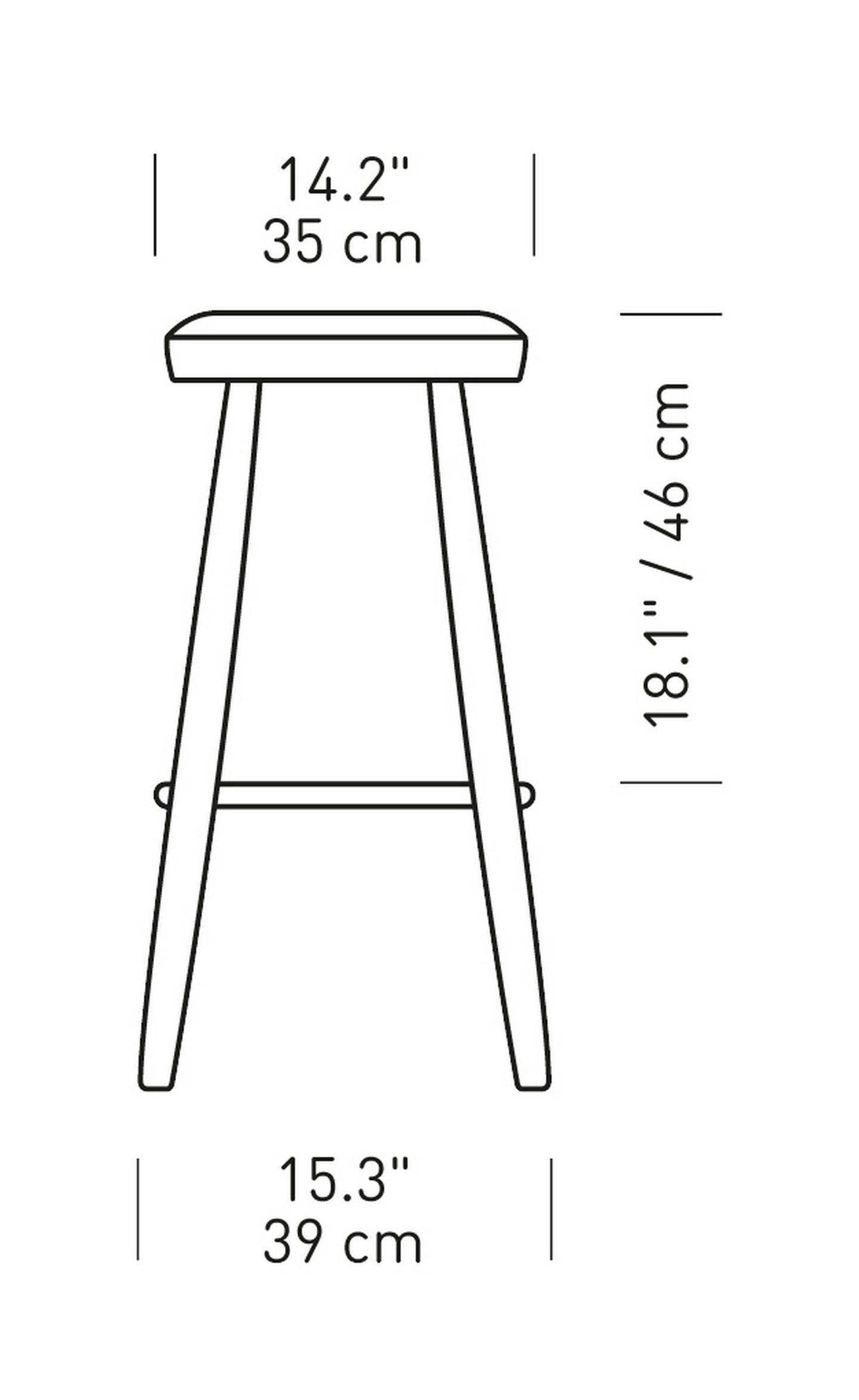 Carl Hansen & Son CH56 Barstool - Modern Wooden Bar Stool with Leather Seat - Perfect for Kitchen Islands, Dining Bars & Home Decor