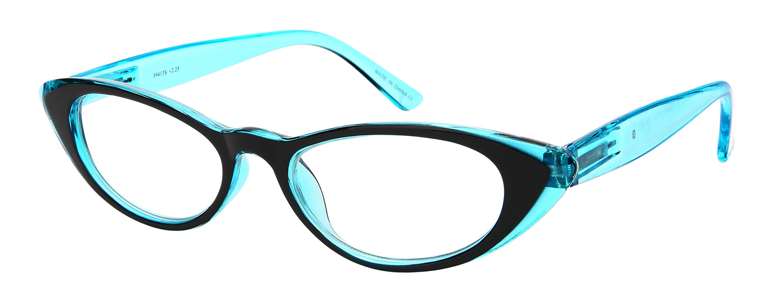 Vintage Cat Eye Reading Glasses for Women - Plastic Frame with Spring Hinge - Edge I-Wear 39413STT - Perfect for Reading, Office Work & Fashion Accessories