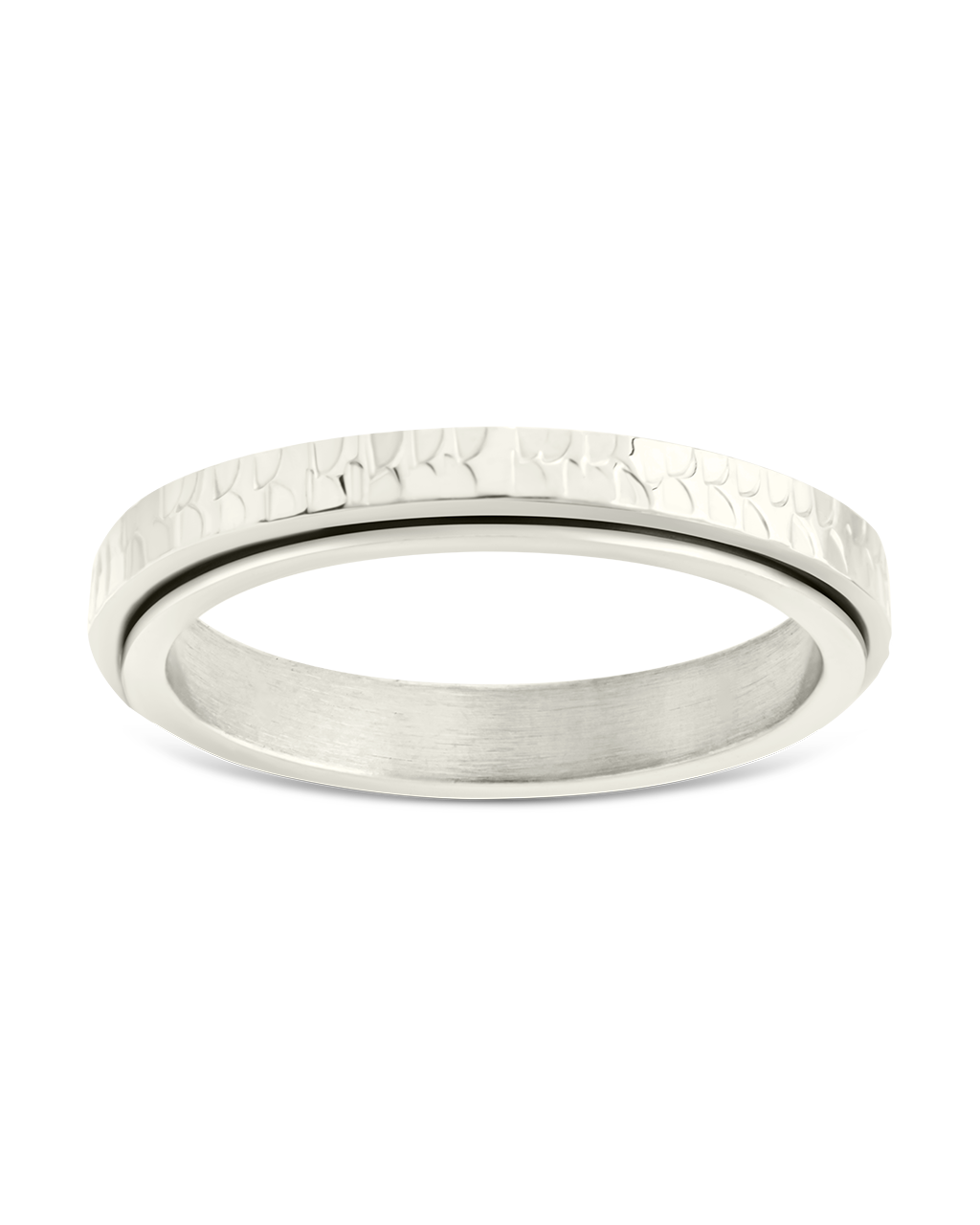 Textured Spinner Ring for Anxiety Relief - Stress Relieving Fidget Toy for Adults & Kids - Handcrafted Stainless Steel Spinner Band for Focus, Relaxation & Meditation