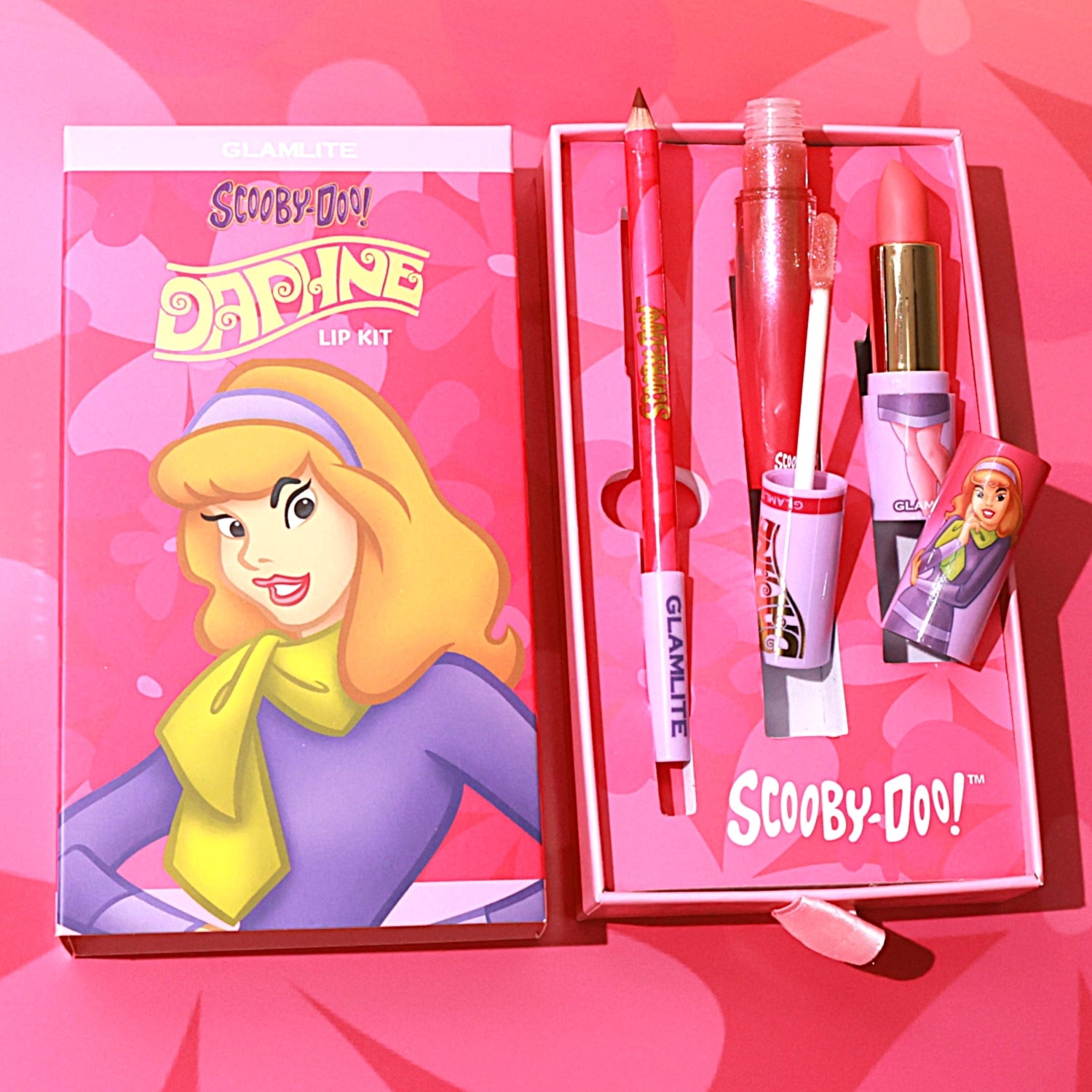 Scooby Doo x Glamlite Daphne Lip Kit - Velvet Matte Lipstick & Lip Liner Set, Long-Lasting Vegan Makeup for Cosplay, Halloween, and Daily Wear